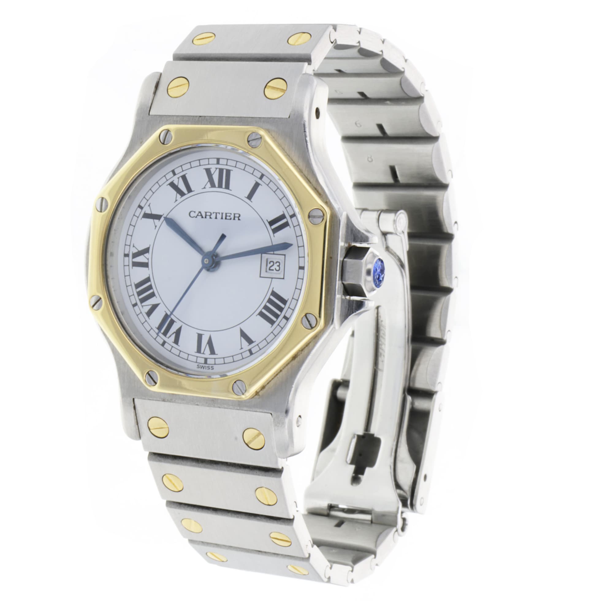 Cartier Octagon Santos 2966 30mm 18K Yellow gold & stainless steel