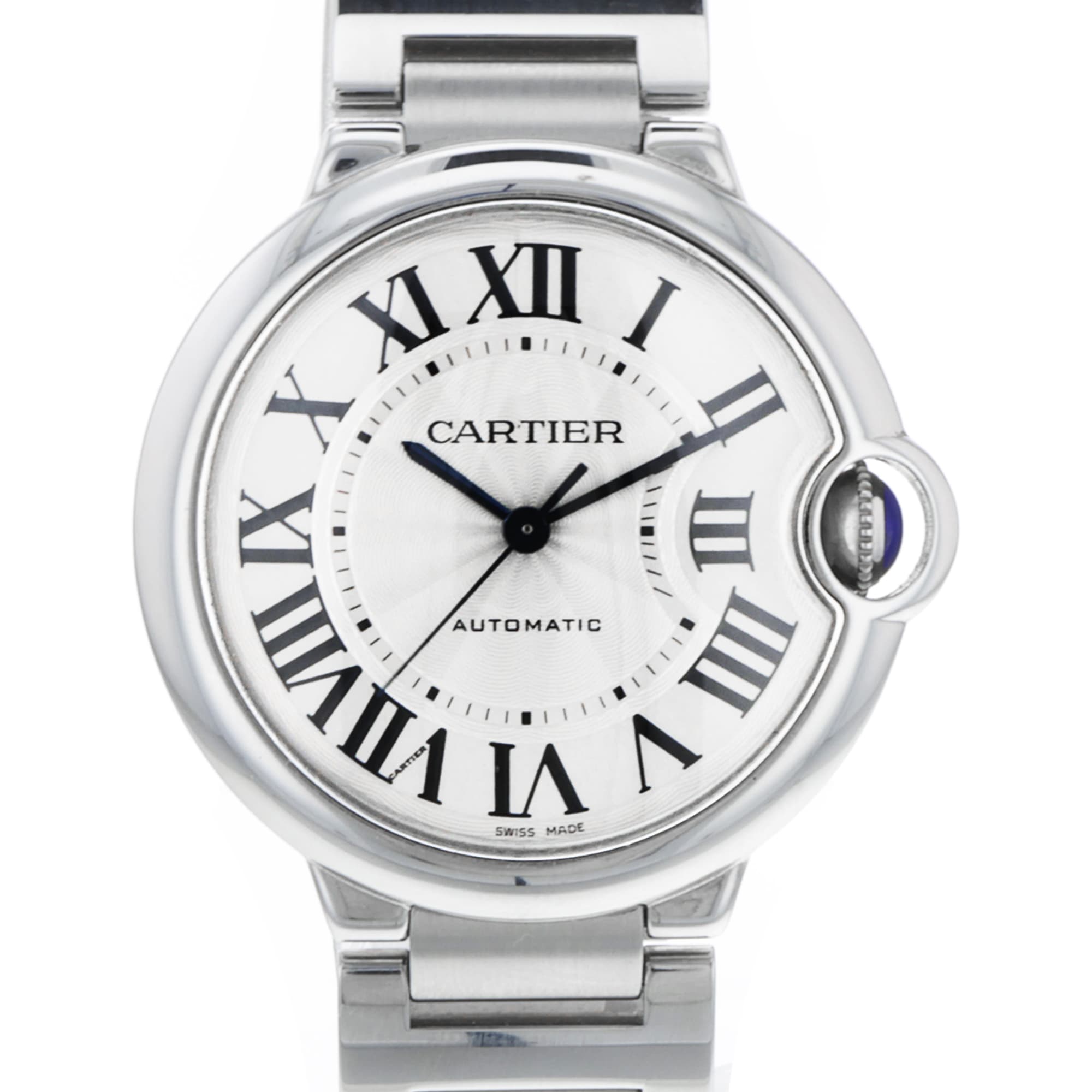 Cartier Ballon Bleu 36mm W6920046 3284 Silver Roman Stainless Steel Automatic