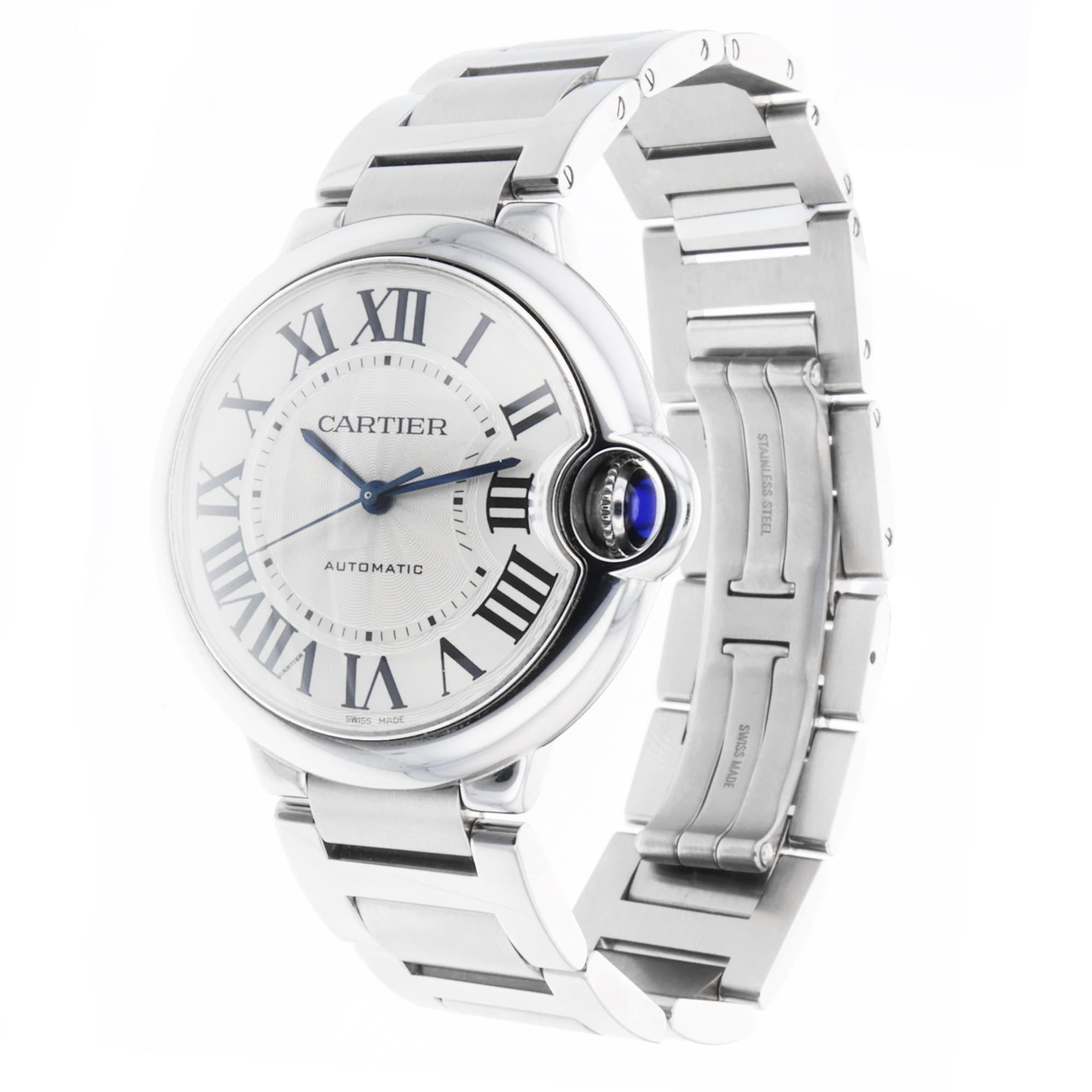 Cartier Ballon Bleu 36mm W6920046 3284 Silver Roman Stainless Steel Automatic