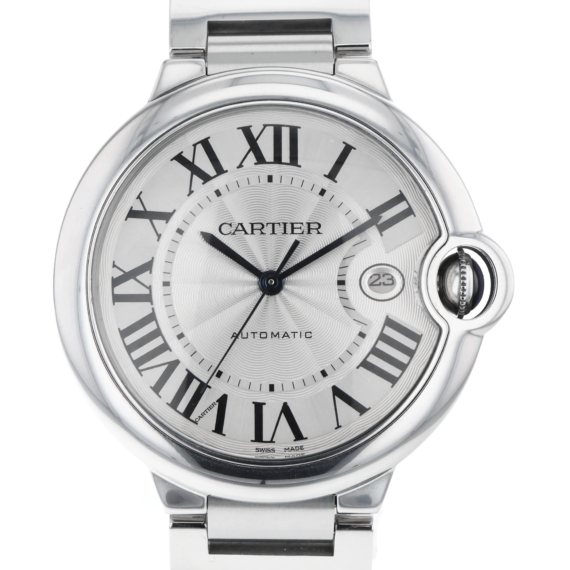 Cartier Ballon Bleu 42mm W69012Z4 3765 Silver Roman Stainless Steel Automatic