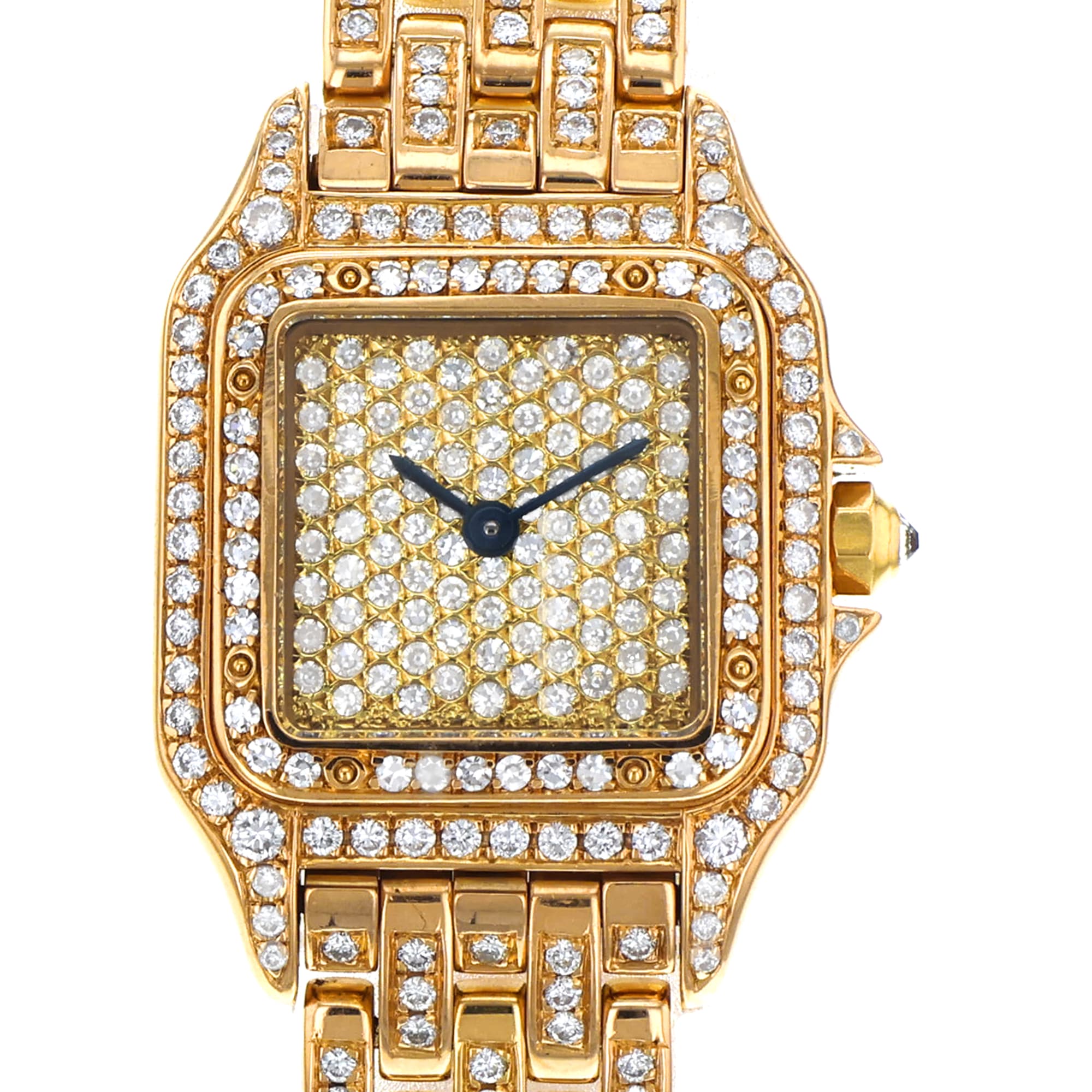 Cartier Panthere 266919 22mm factory diamond dial and 1st row bezel 18K yellow