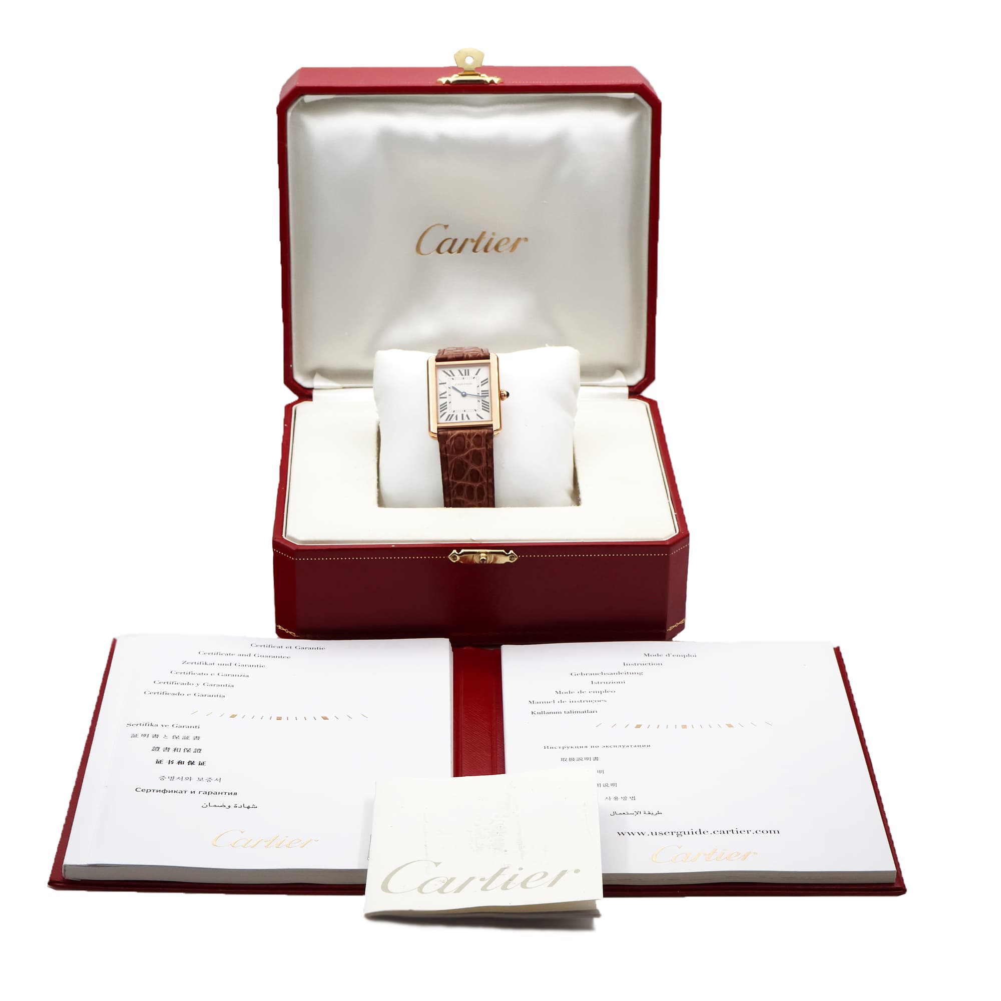 Cartier Tank Solo W5200025 3167 Rose gold Leather Strap