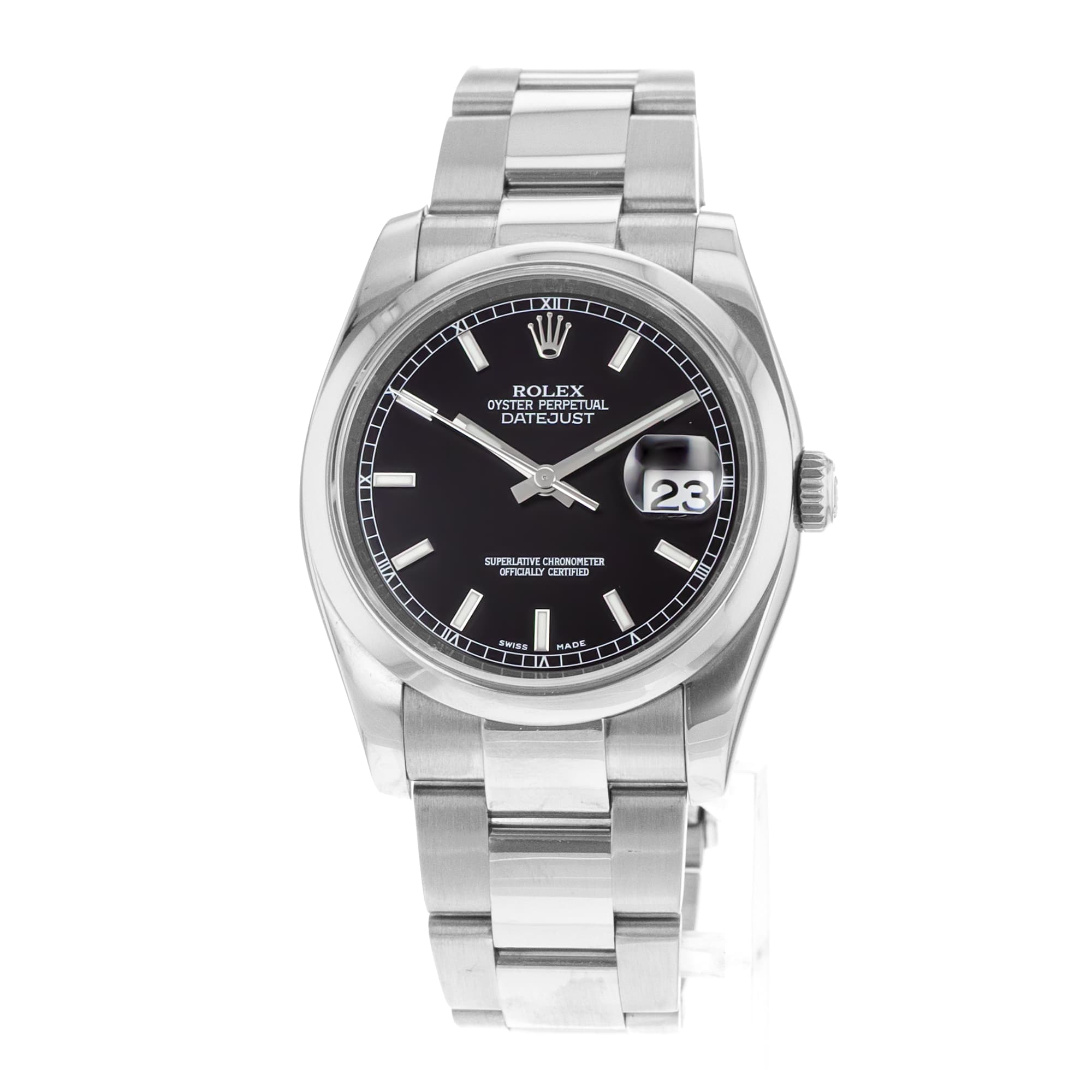 Rolex Datejust 36 116200 Black Index Stainless Steel Oyster Mens Watch 2015