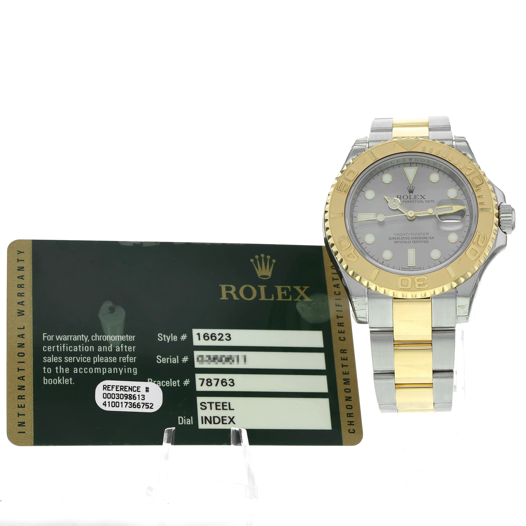 Rolex Yachtmaster 40 16623 Slate dial, some factory stickers
