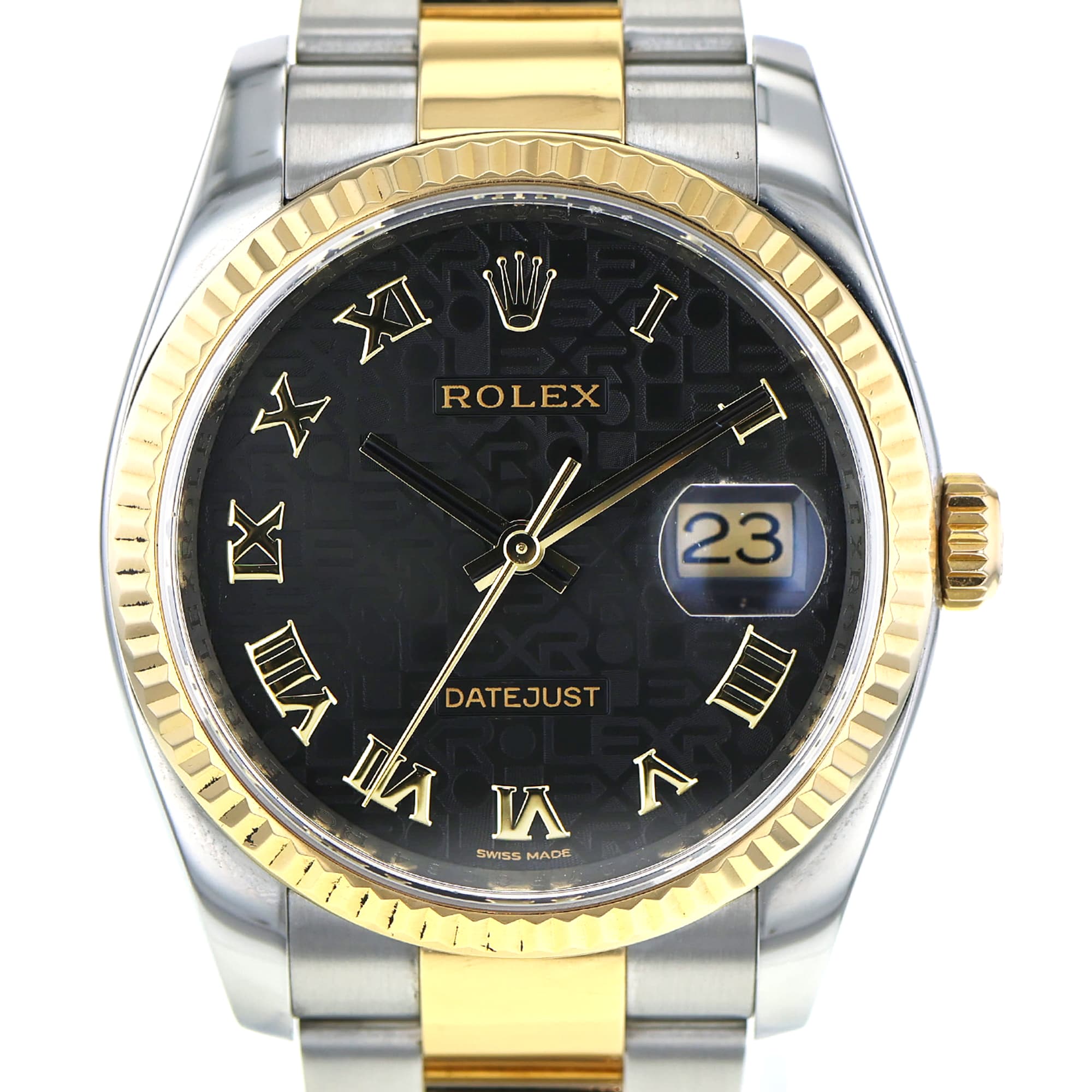 Rolex Datejust 36 116233 Rare anniversary black Roman numeral dial papers 2016
