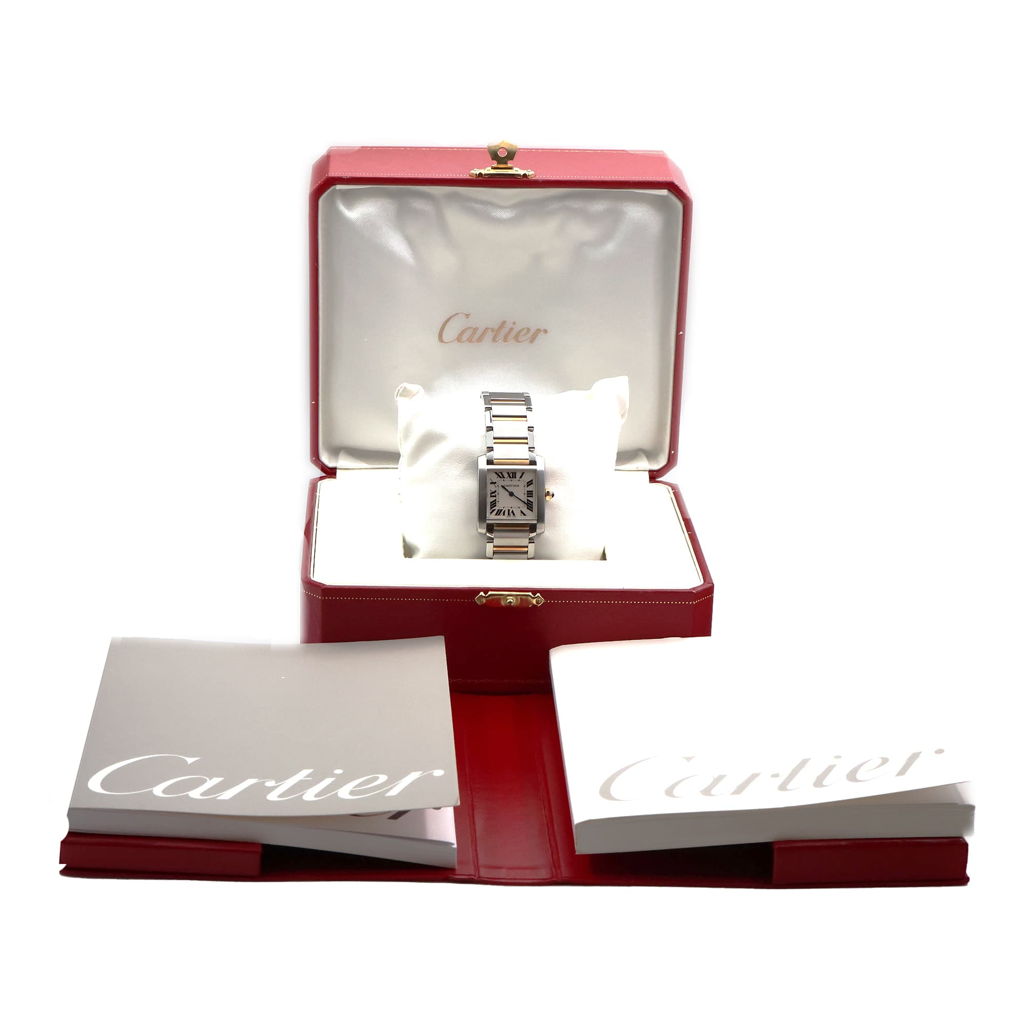 Cartier Tank Francaise 2301 25mm medium steel & yellow gold box papers 2002