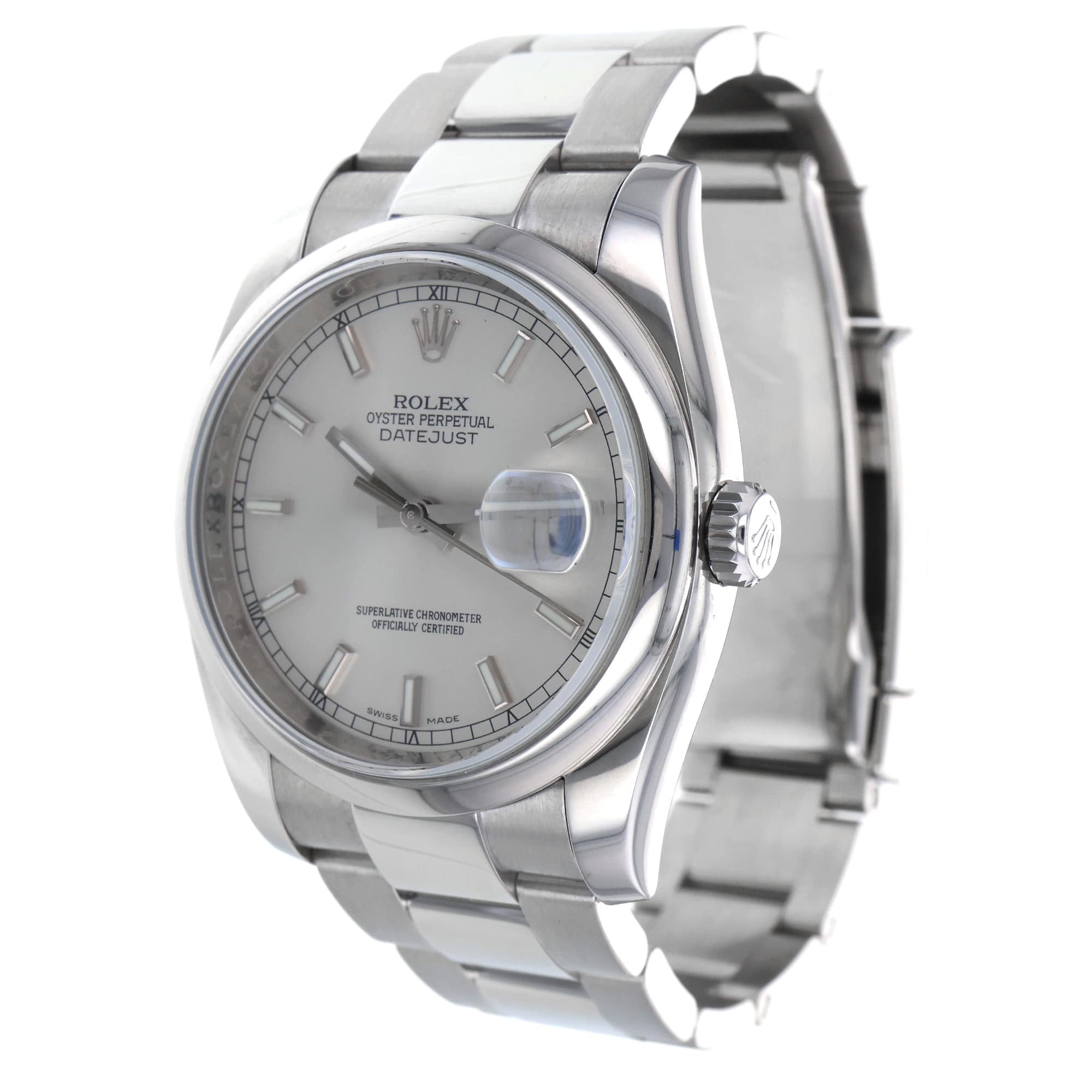 Rolex Datejust 36 116200 Silver Stainless Steel Smooth Oyster Mens Watch