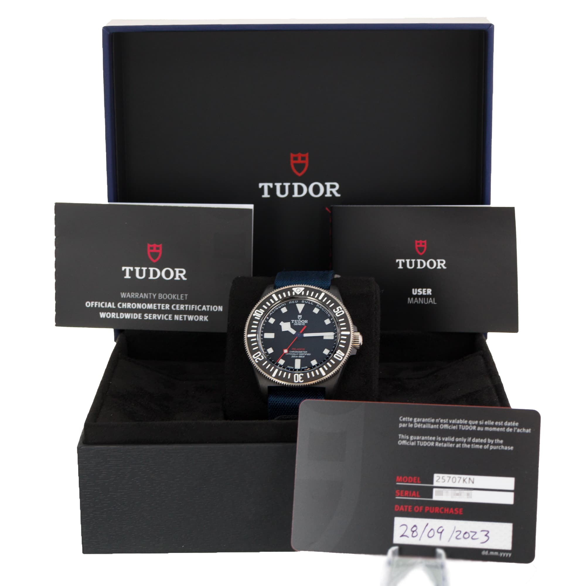 Tudor Pelagos 25707KN Unworn Alinghi FDX Red Bull Racing Blue Dial Box & Papers