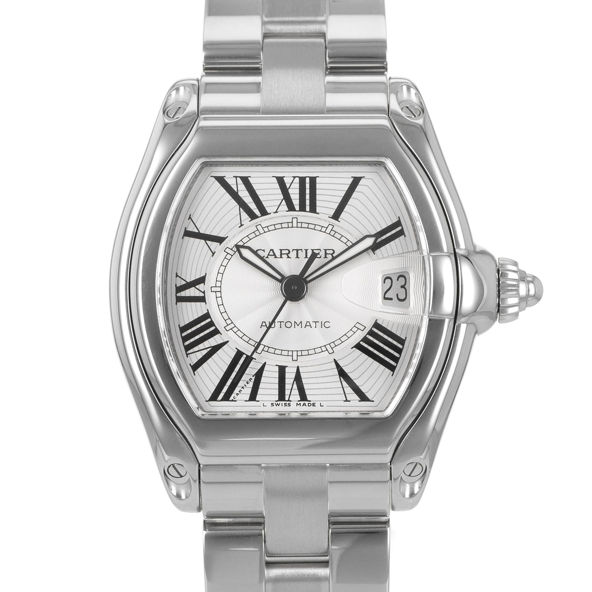 Cartier Roadster W62025V3 2510 37mm Stainless Steel Silver Dial Date