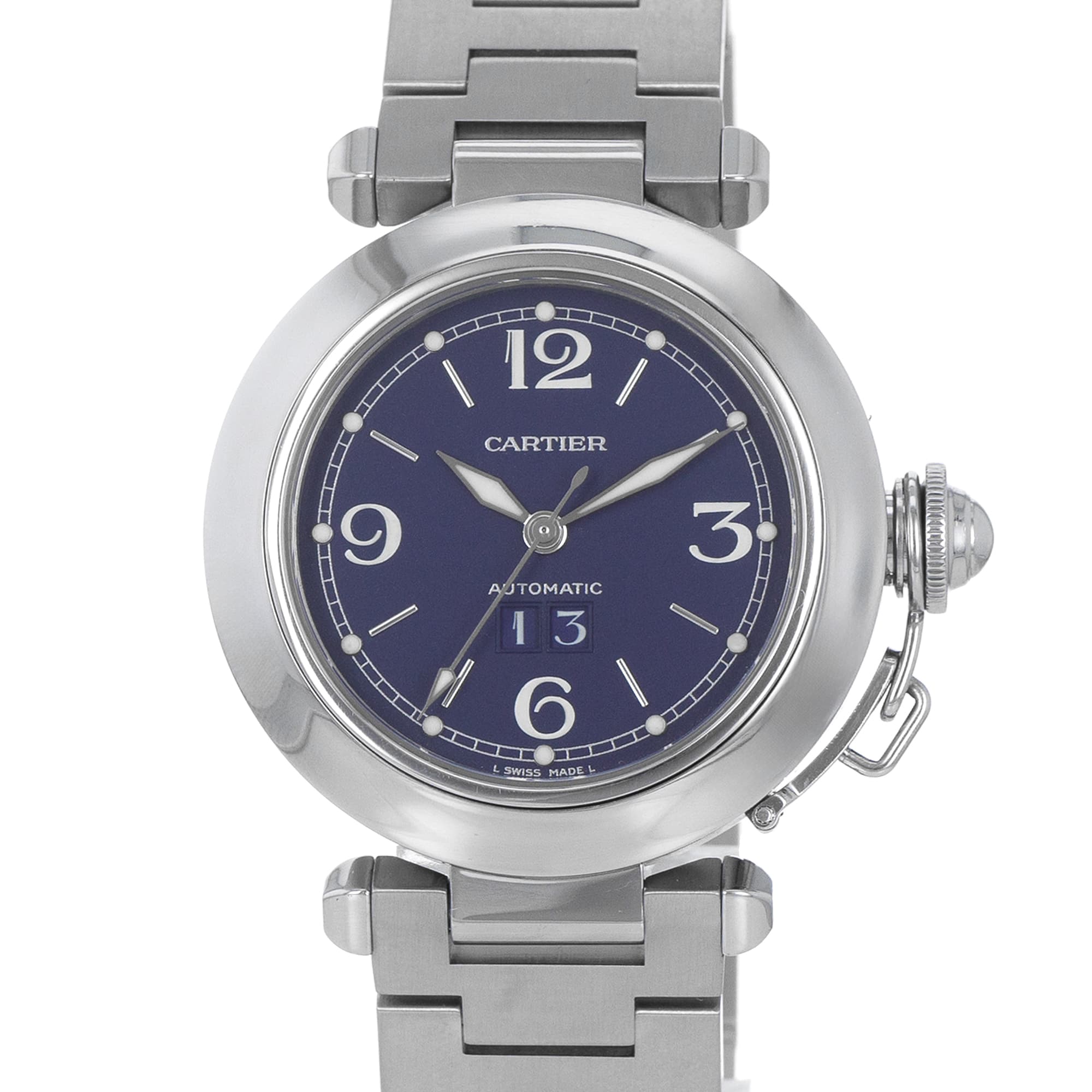 Cartier Pasha de Cartier W31047M7 35mm Stainless Steel Blue Dial Ladies Watch