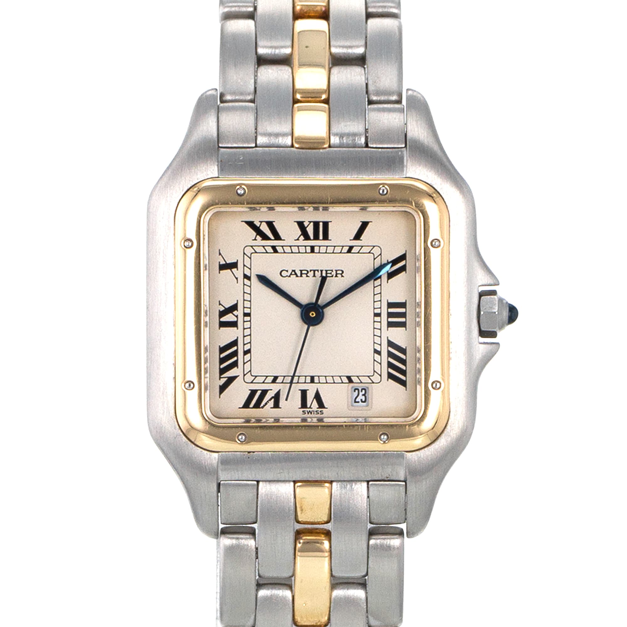 Cartier Panthere 839490 27mm Medium Steel Yellow Gold Single Row Mens Watch