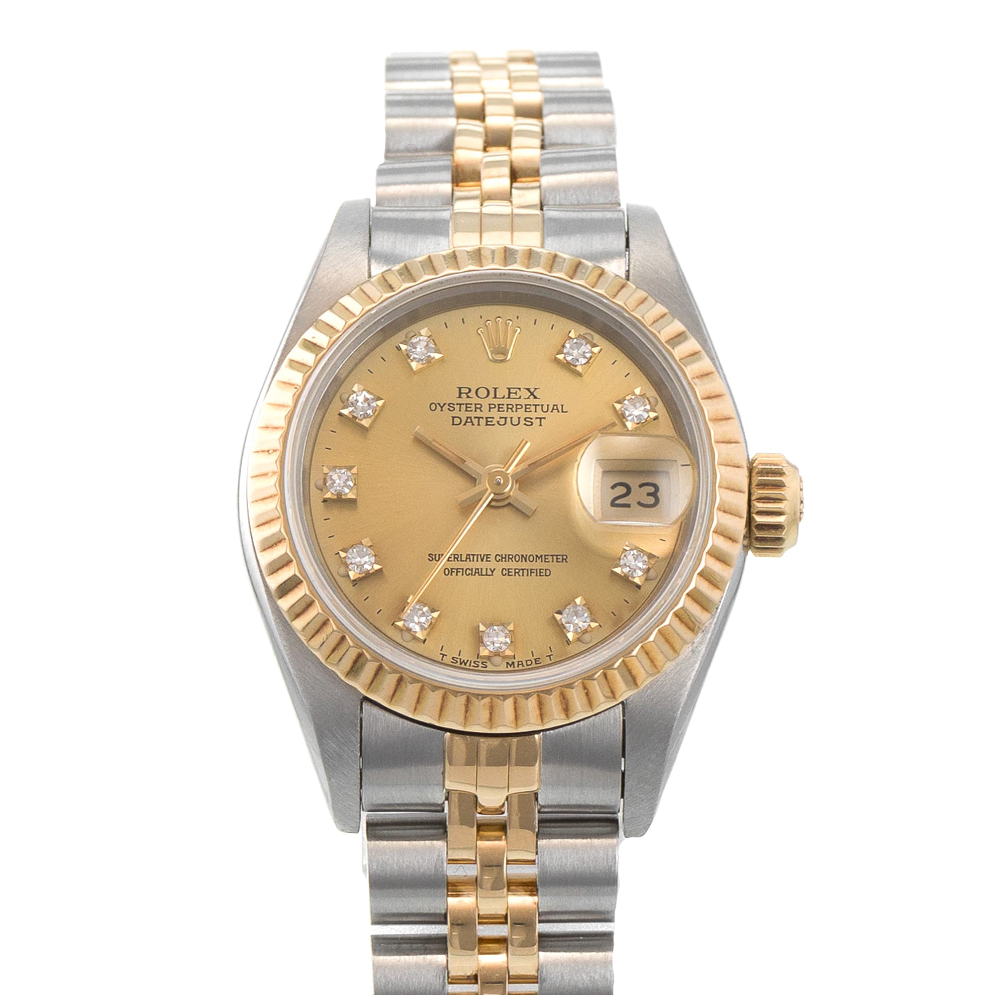 Rolex Datejust 26 69173 Factory Yellow Diamond 18k Gold Jubilee Ladies Watch
