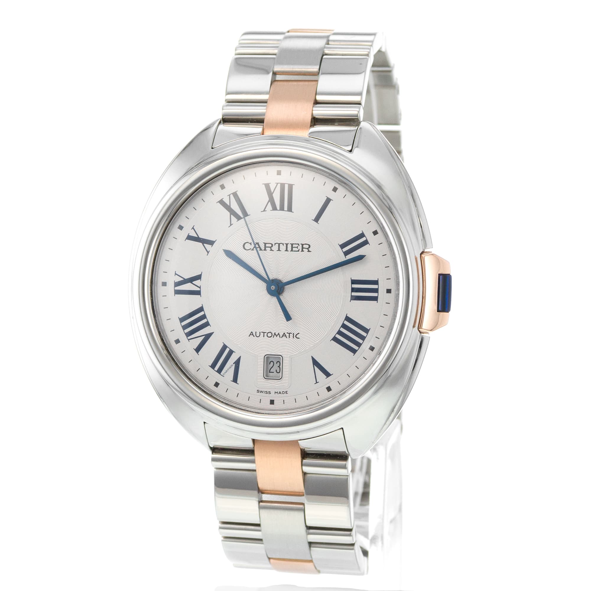 Cartier Cle de Cartier W2CL0002 3850 40mm Silver Roman Automatic Mens Watch