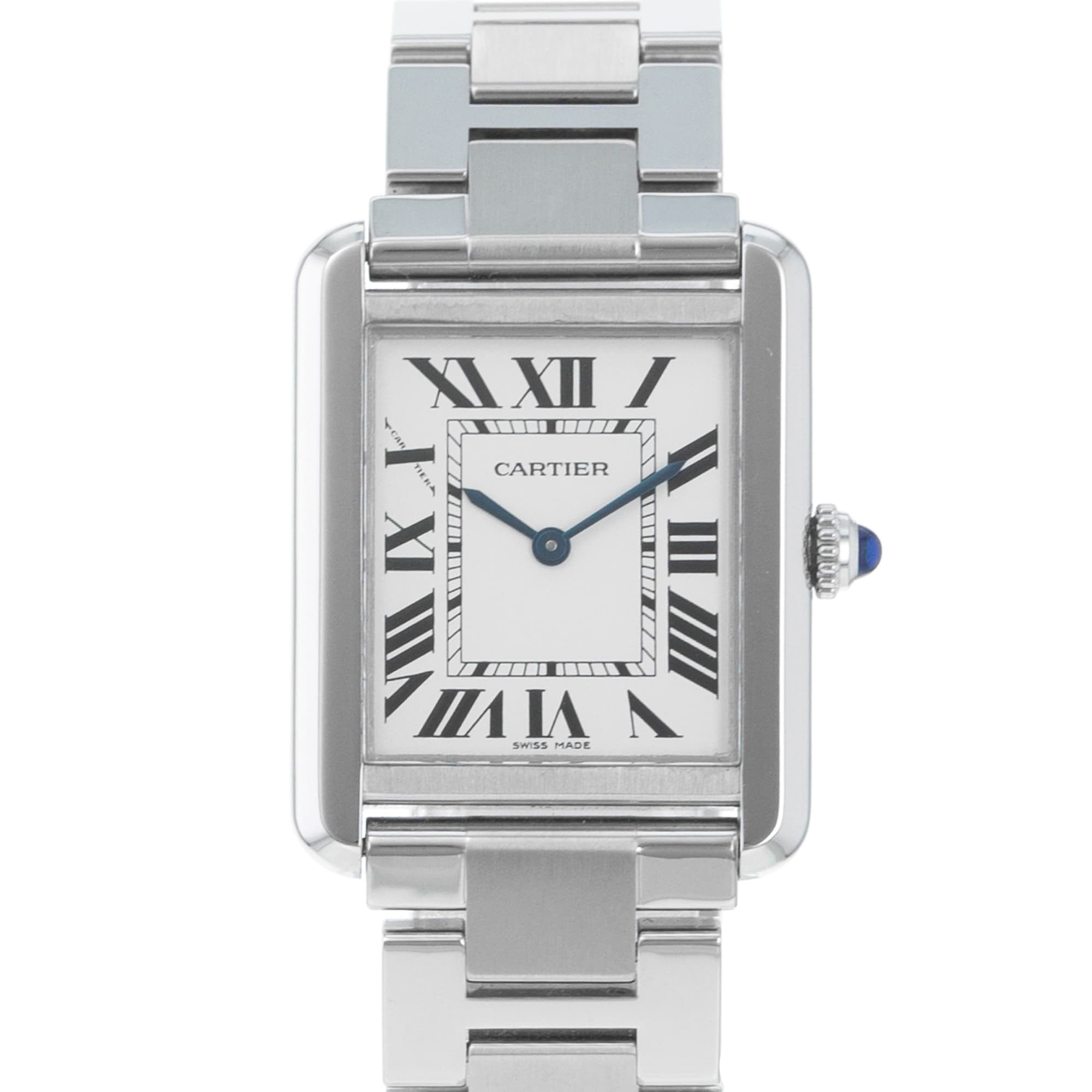 Cartier Tank Solo W5200013 3170 24mm Small Silver Roman Quartz Ladies Watch