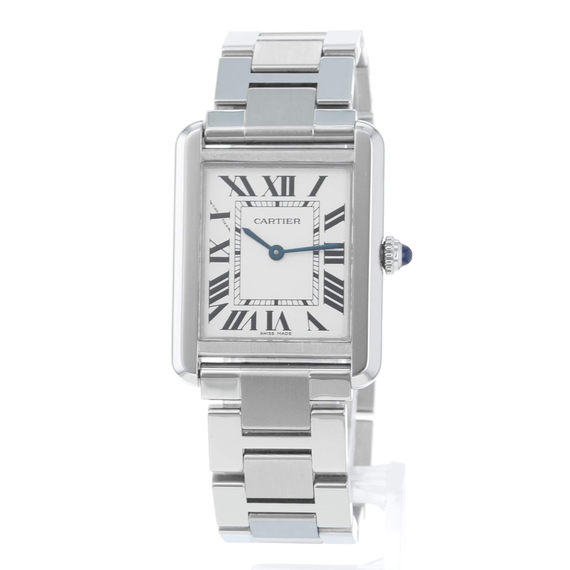 Cartier Tank Solo W5200013 3170 24mm Small Silver Roman Quartz Ladies Watch