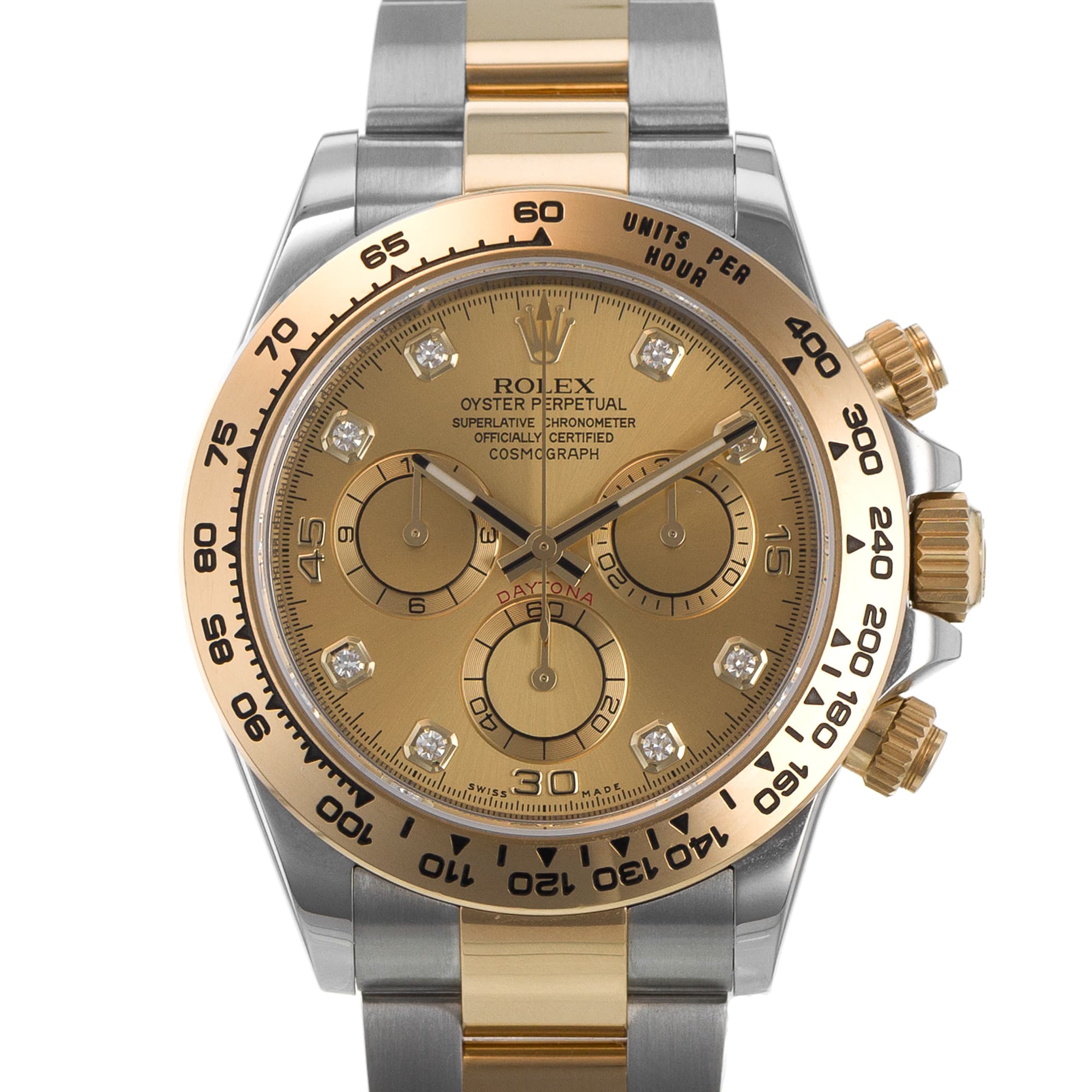 Rolex Daytona 116503 Champagne Diamond Dial Steel Yellow Gold Oyster Mens Watch