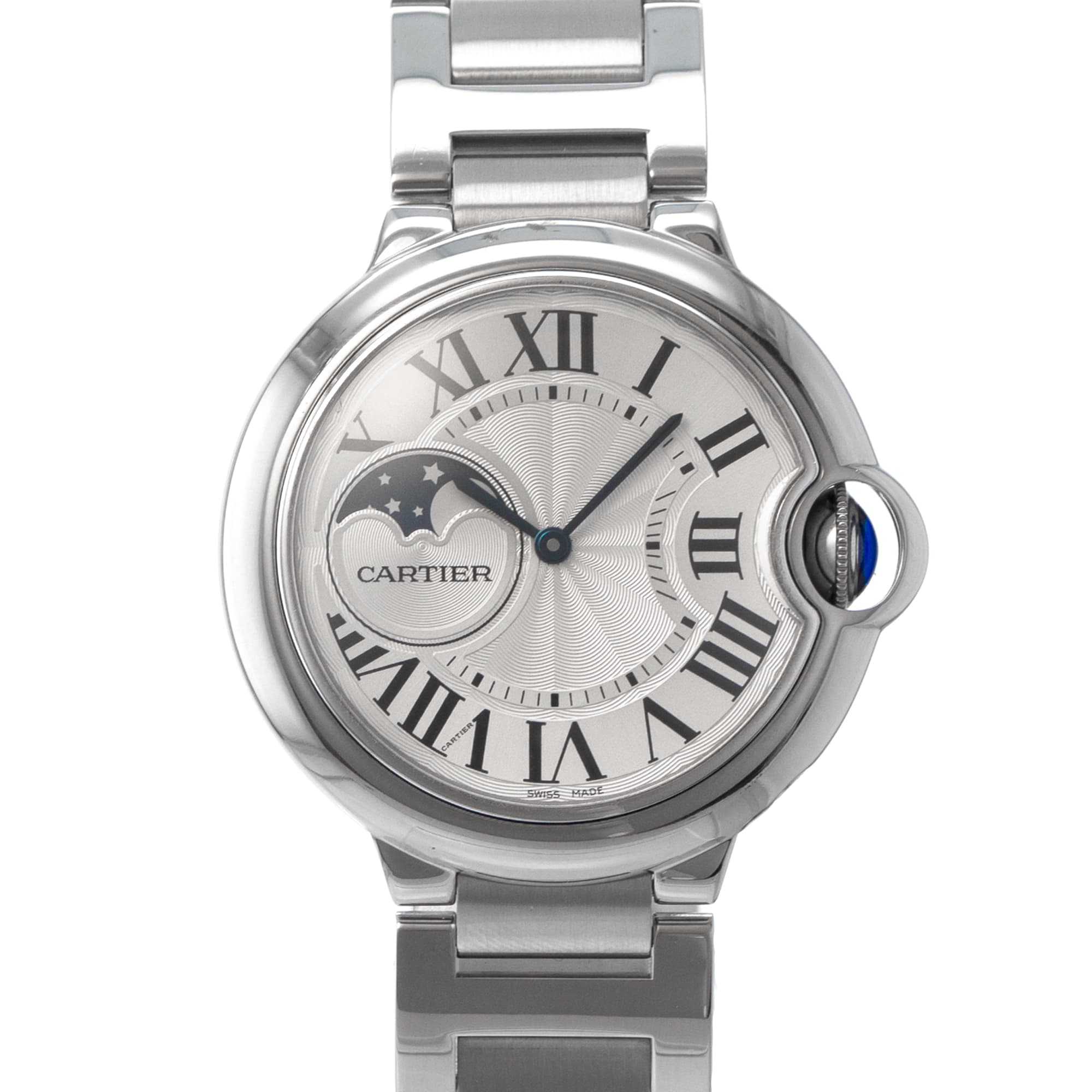 Cartier Ballon Bleu WSBB0050 4032 37mm Moon Phase Stainless Steel Womens Watch