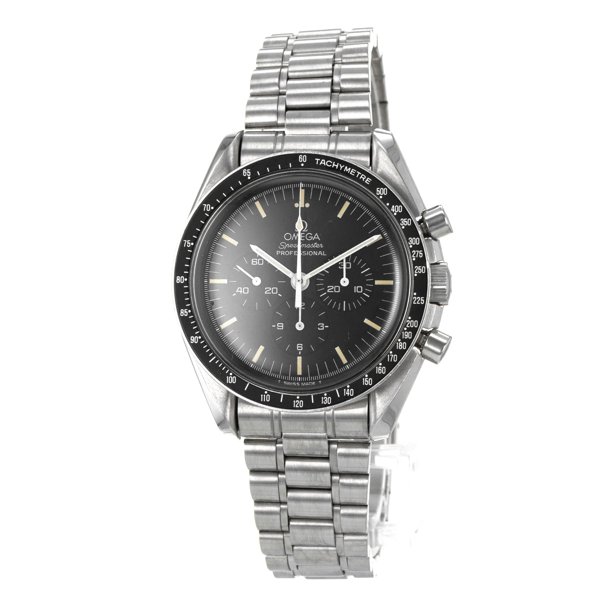 Omega Speedmaster 3590.50 Chronograph Black Vintage Patina Steel Mens Watch