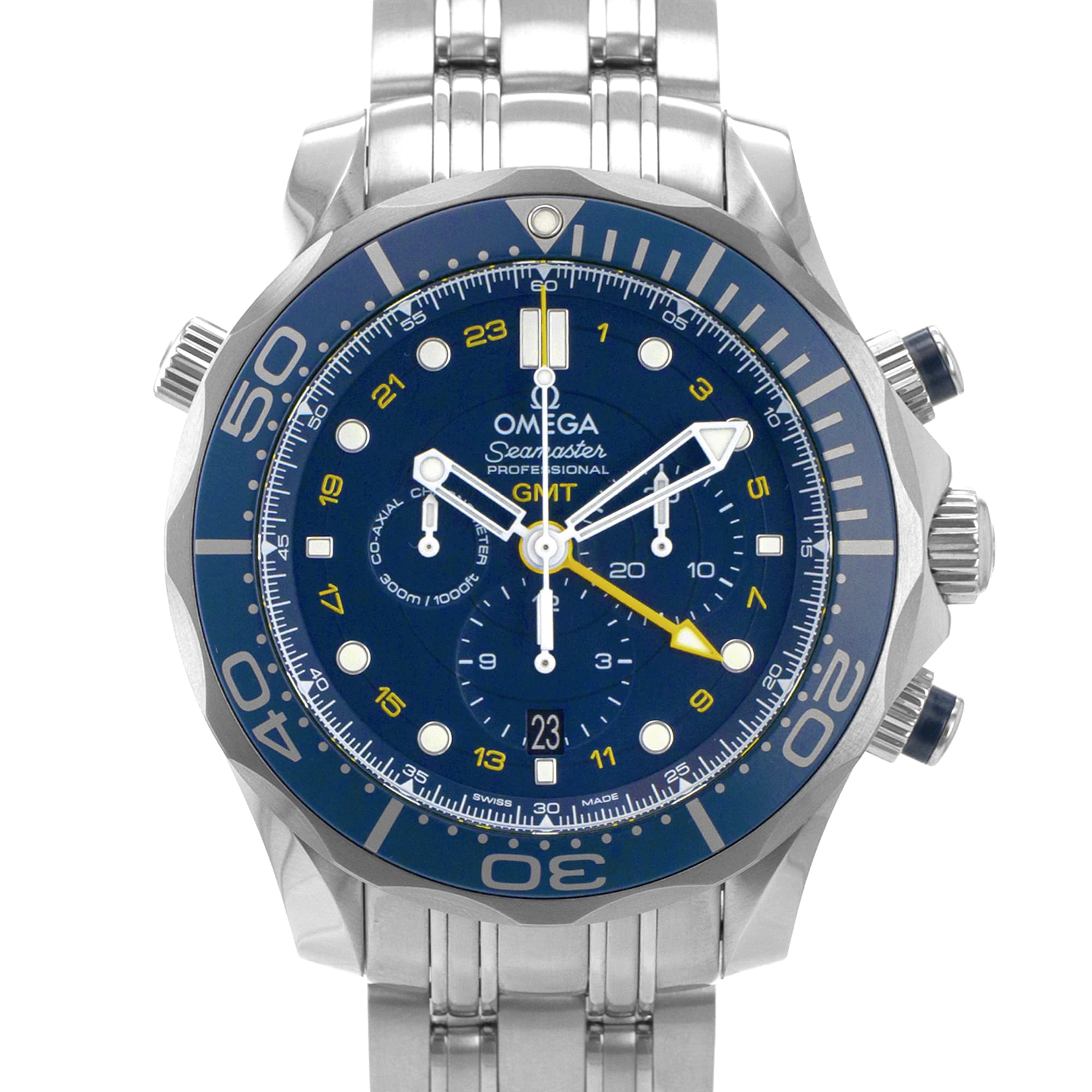 Omega Seamaster Diver 300 M 212.30.44.52.03.001 44mm GMT Blue Ceramic Mens Watch