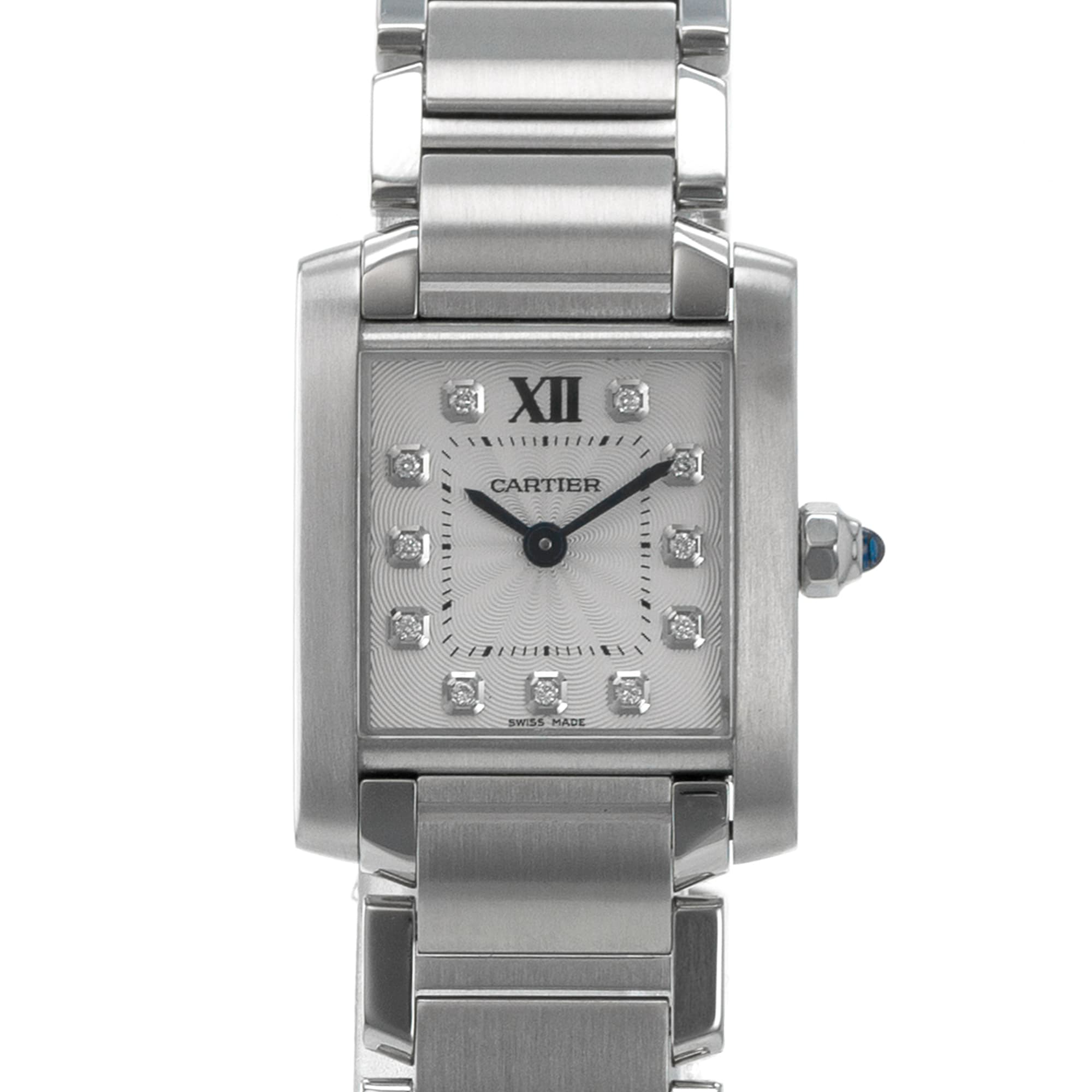 Cartier Tank Francaise WE110006 3217 Small Diamond Steel Quartz Ladies Watch