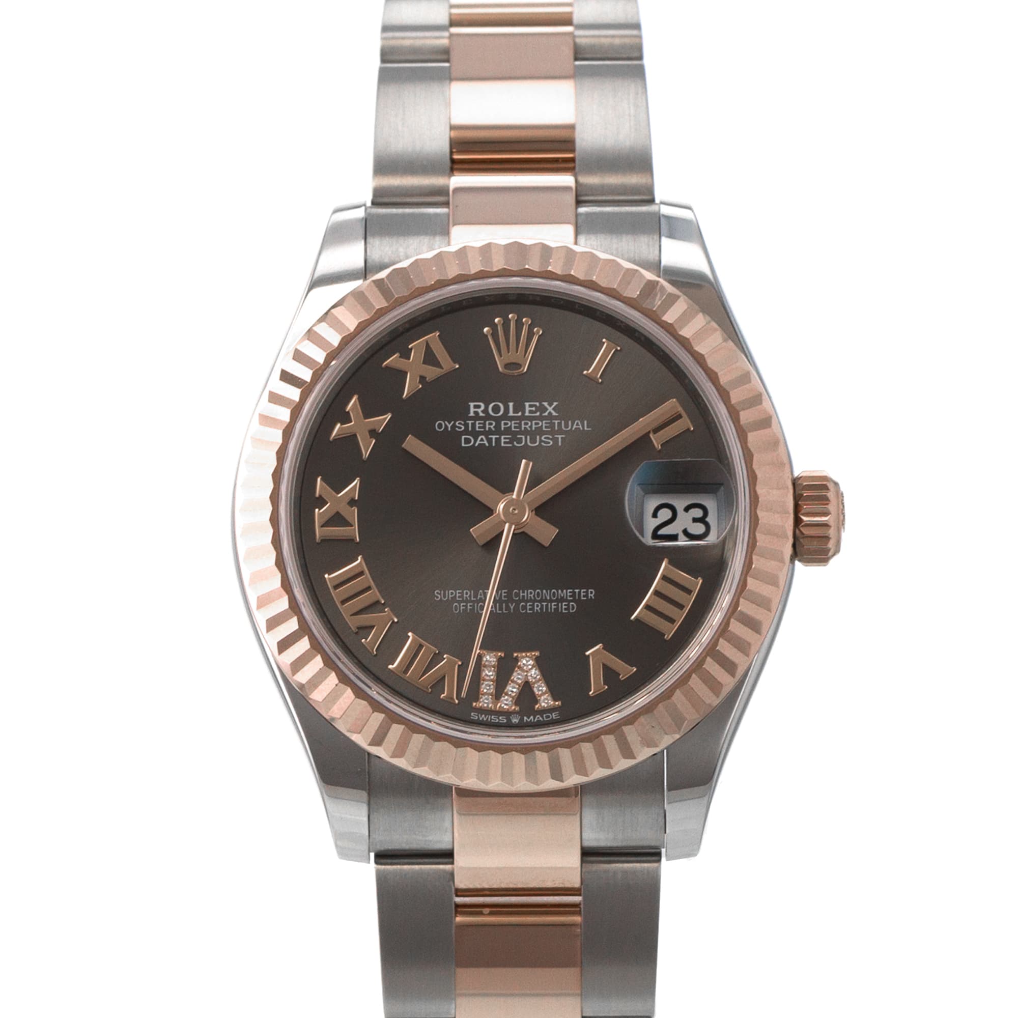 Rolex Datejust 31 278271 Factory Grey Rhodium Diamond Rose Gold Ladies Watch