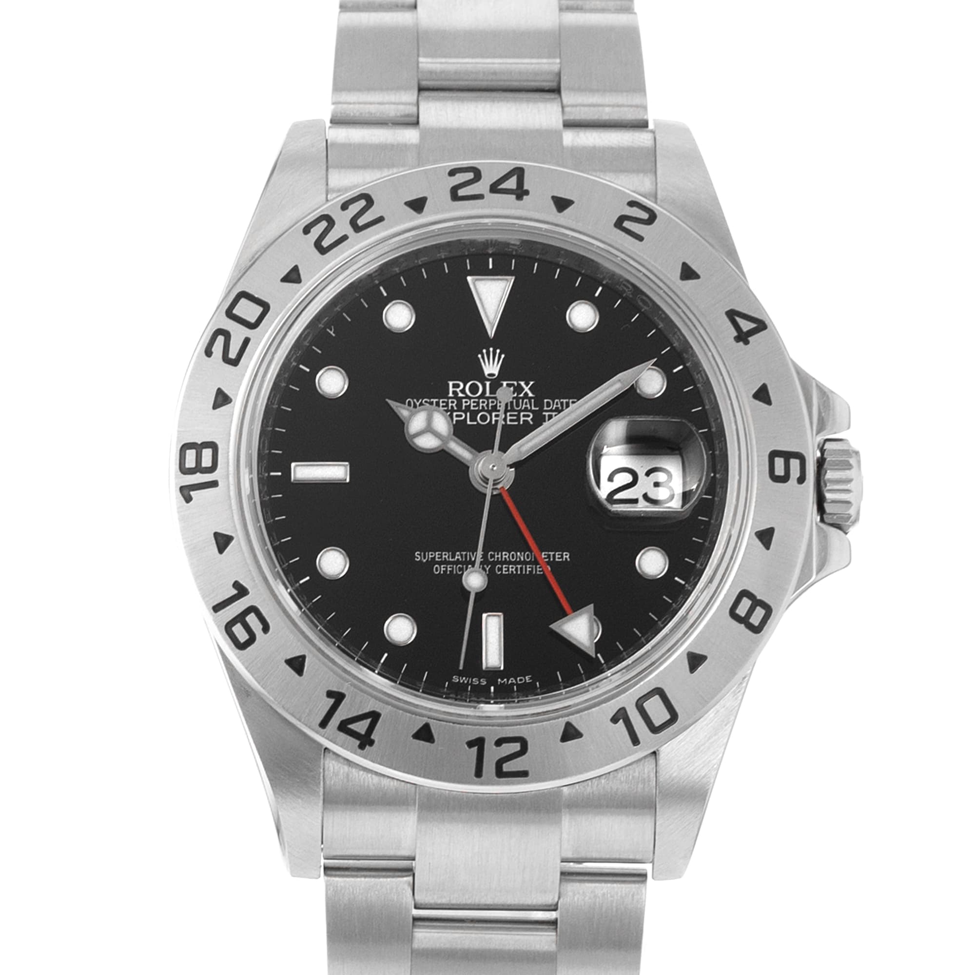 Rolex Explorer II 16570 Black GMT Steel Automatic Mens Watch V Serial 2009