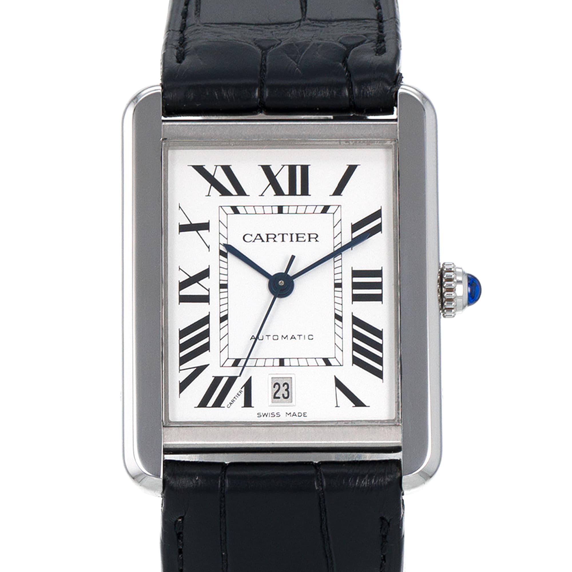 Cartier Tank Solo W5200027 3515 XL 31mm Silver Roman Automatic Mens Watch