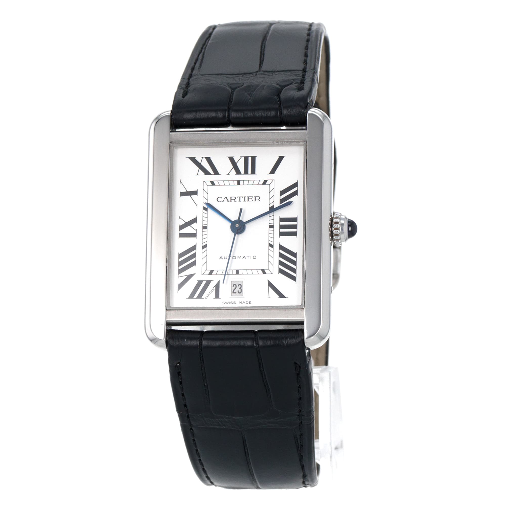 Cartier Tank Solo W5200027 3515 XL 31mm Silver Roman Automatic Mens Watch
