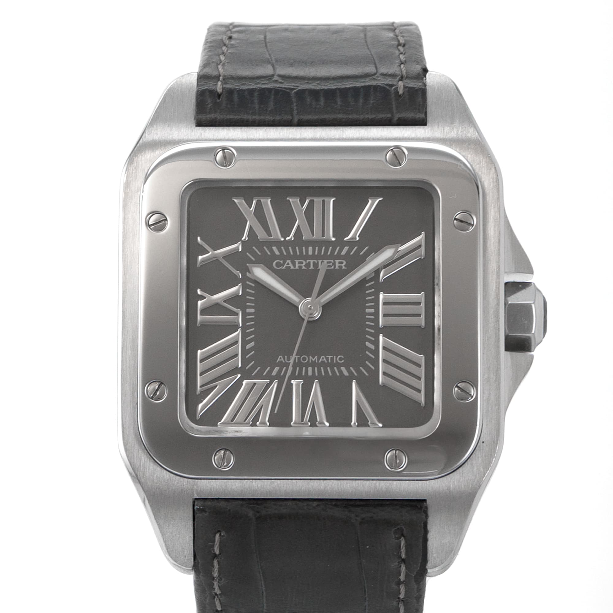 Cartier Santos 100 XL W20134X8 2656 Grey Roman Large Limited Edition Mens Watch