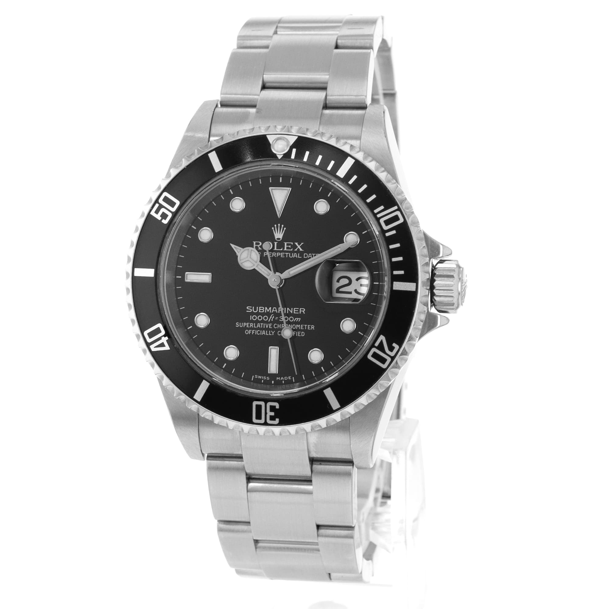 Rolex Submariner 16610LN Unpolished Black Steel Oyster Diver Mens Watch