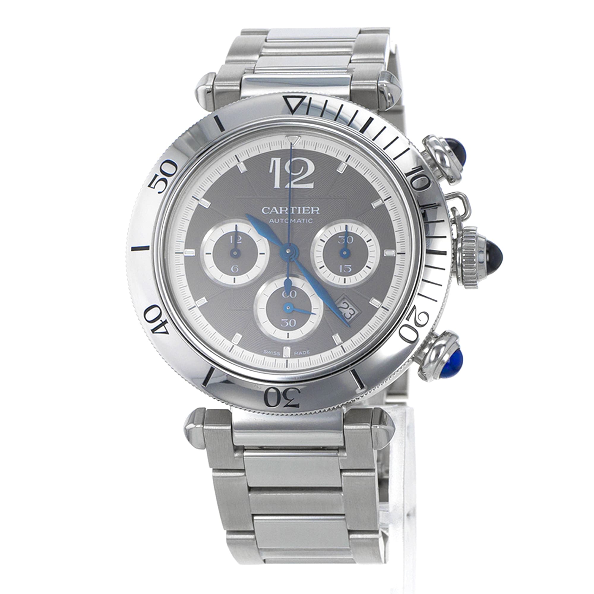 Cartier Pasha WSPA0027 4363 41mm Dark Grey Chronograph Automatic Mens Watch