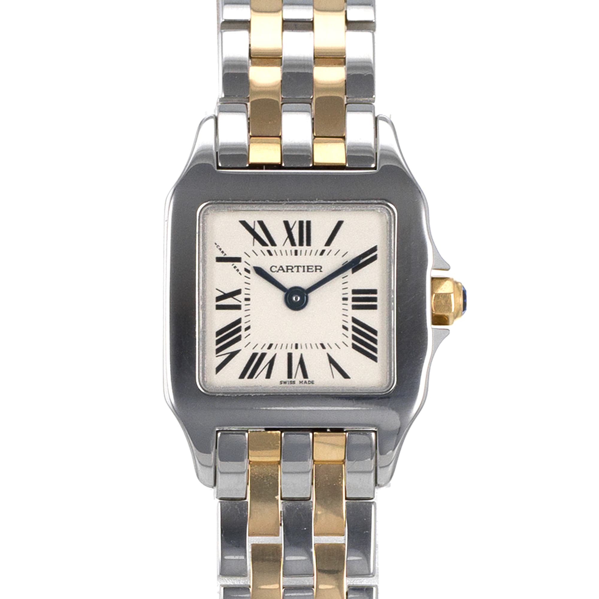 Cartier Demoiselle W25066Z6 2698 Silver Roman Steel Yellow Gold Ladies Watch