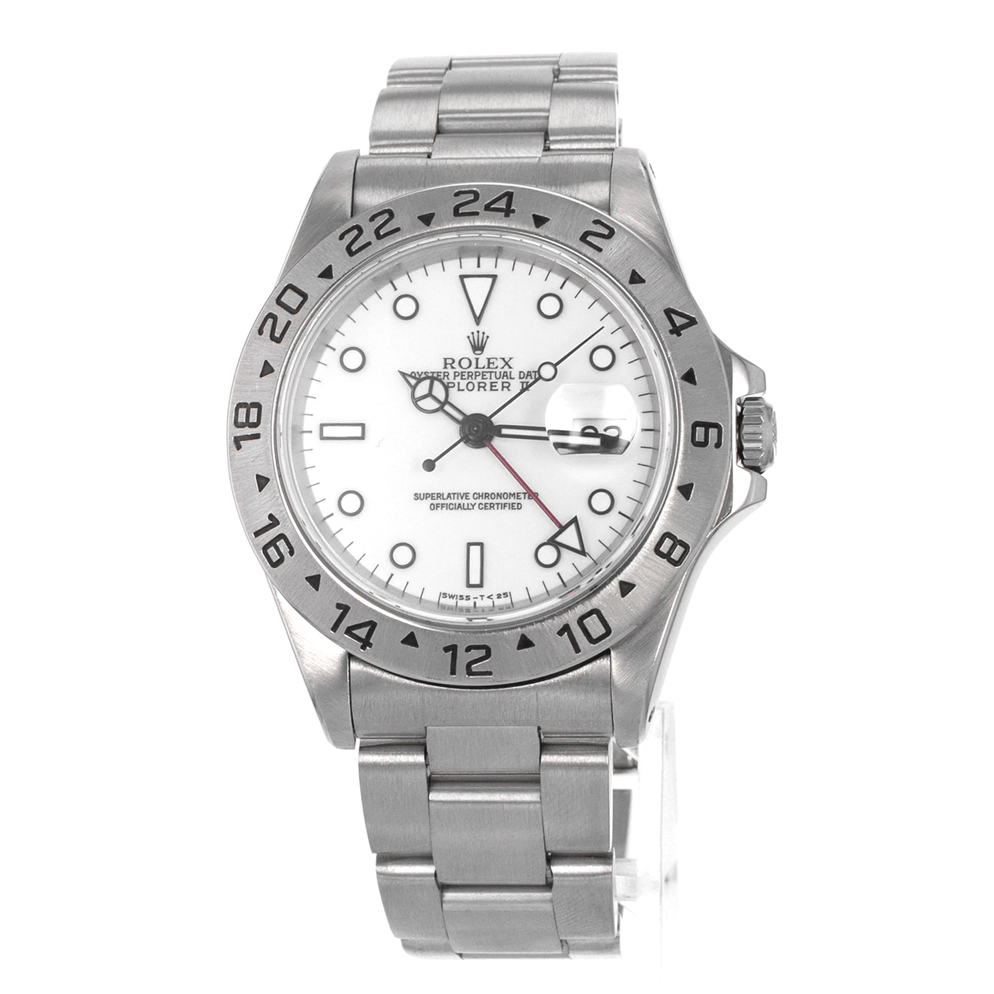 Rolex Explorer II 16570 GMT White Polar Steel Oyster Mens Watch U Serial 1998