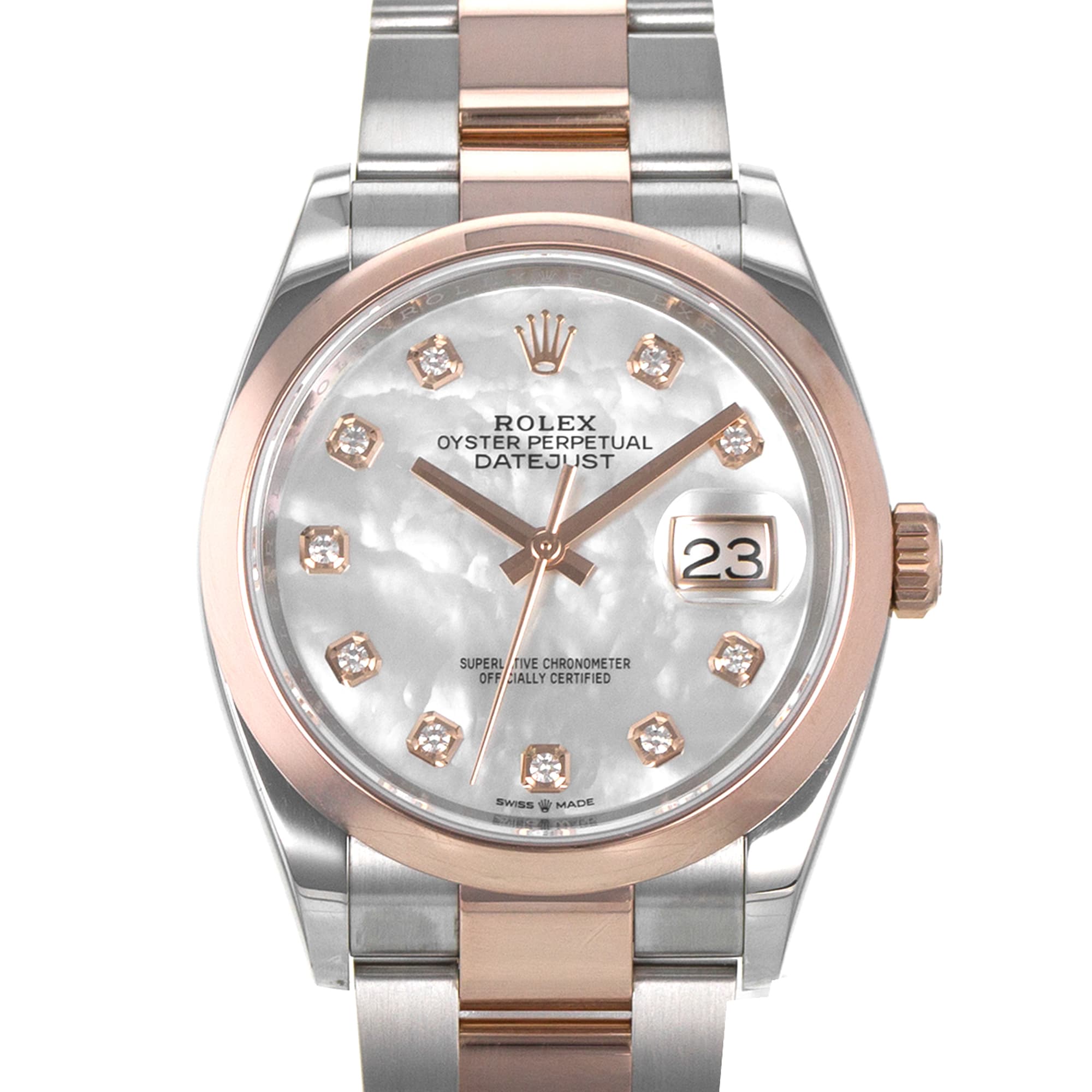 Rolex Datejust 36 126201 Diamond Mother of Pearl Steel 18k Rose Mens Watch 2018