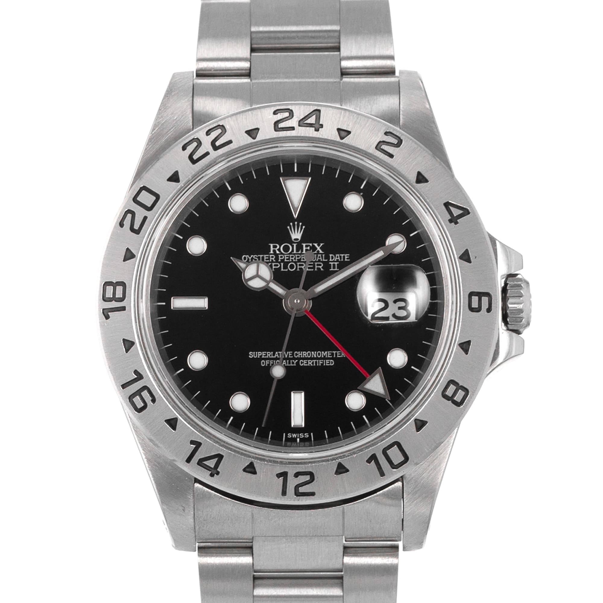 Rolex Explorer II 16570 40mm Black GMT Steel Oyster Automatic Mens Watch 1998