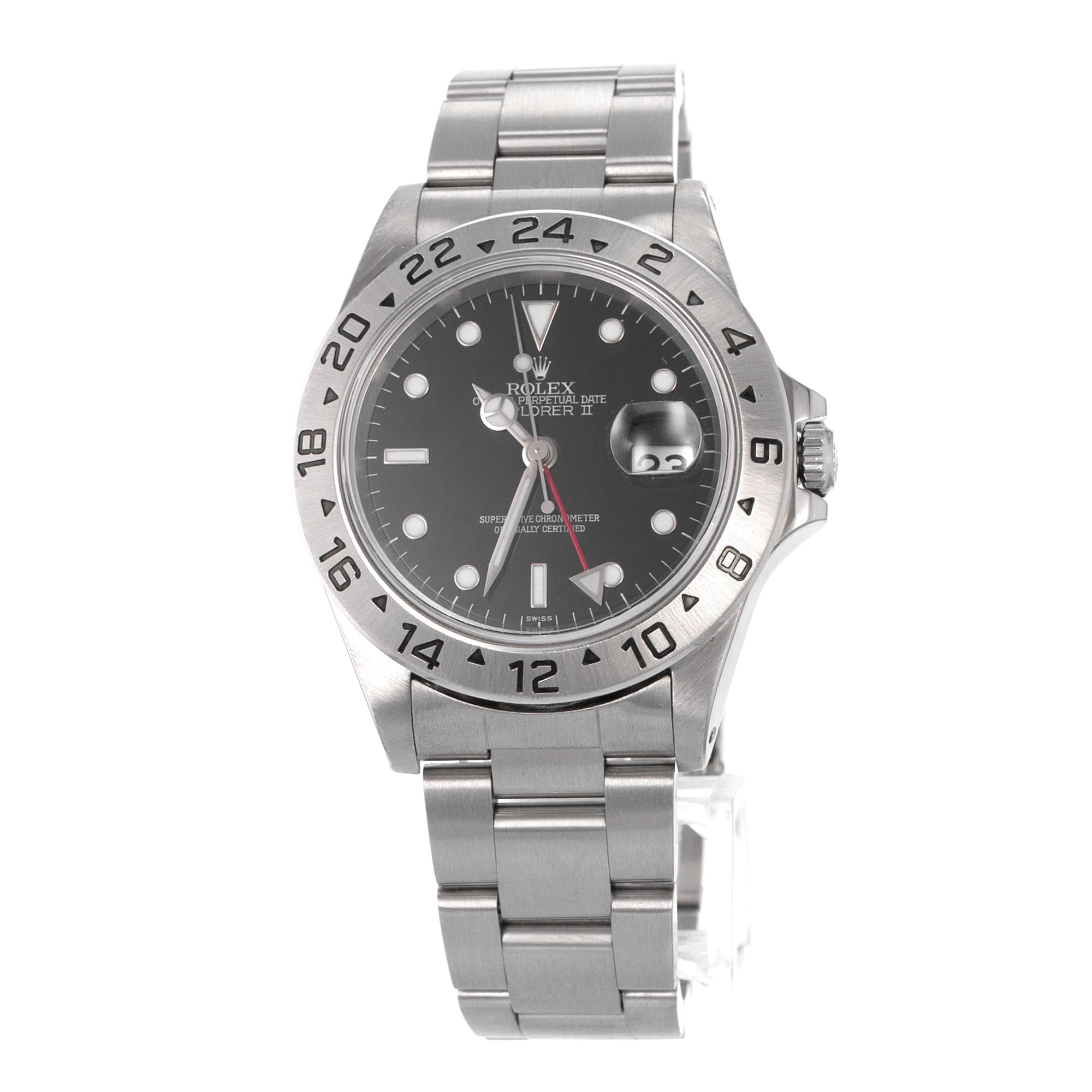 Rolex Explorer II 16570 40mm Black GMT Steel Oyster Automatic Mens Watch 1998