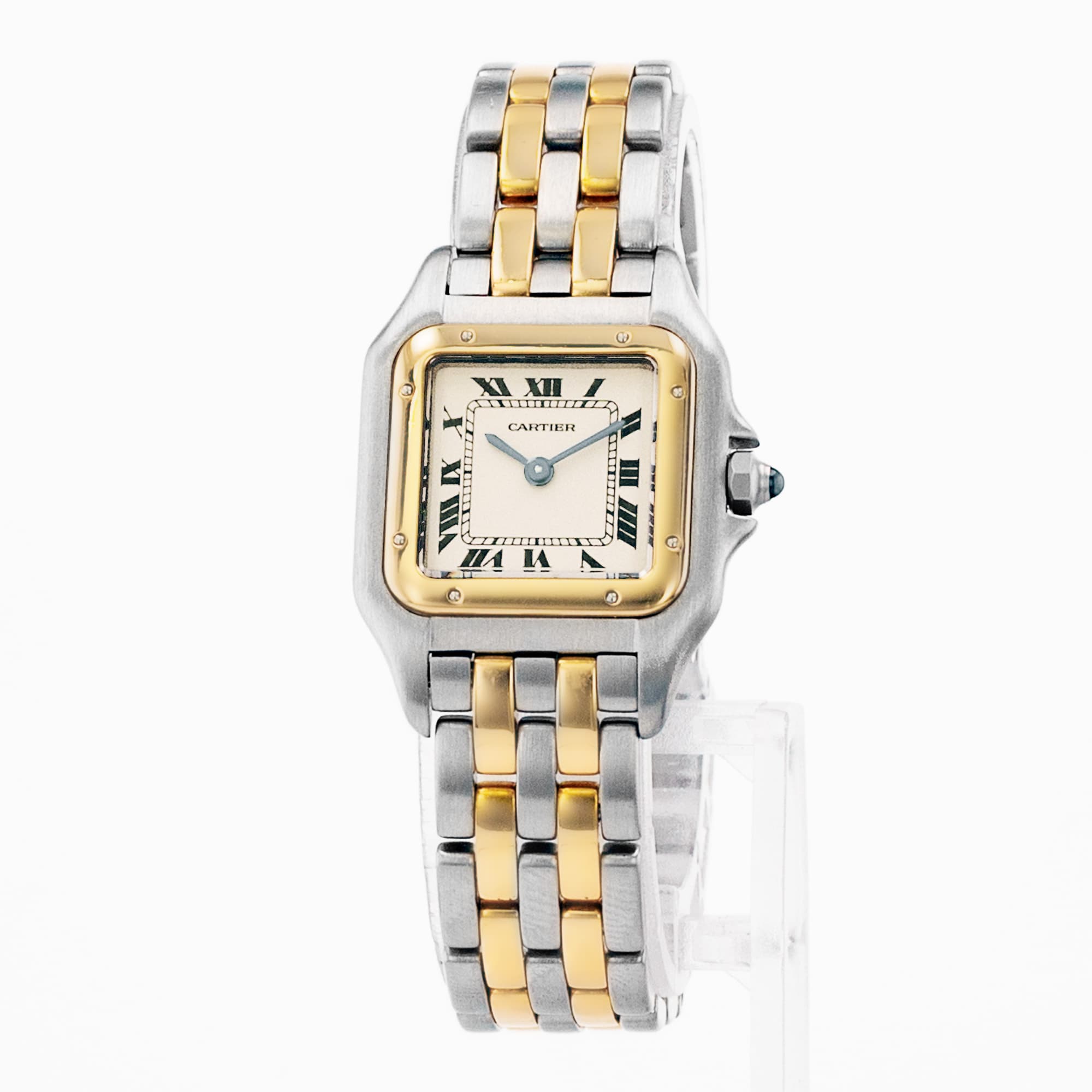 Cartier Panthere 84083242 22mm Silver Roman Steel Yellow Gold Ladies Watch