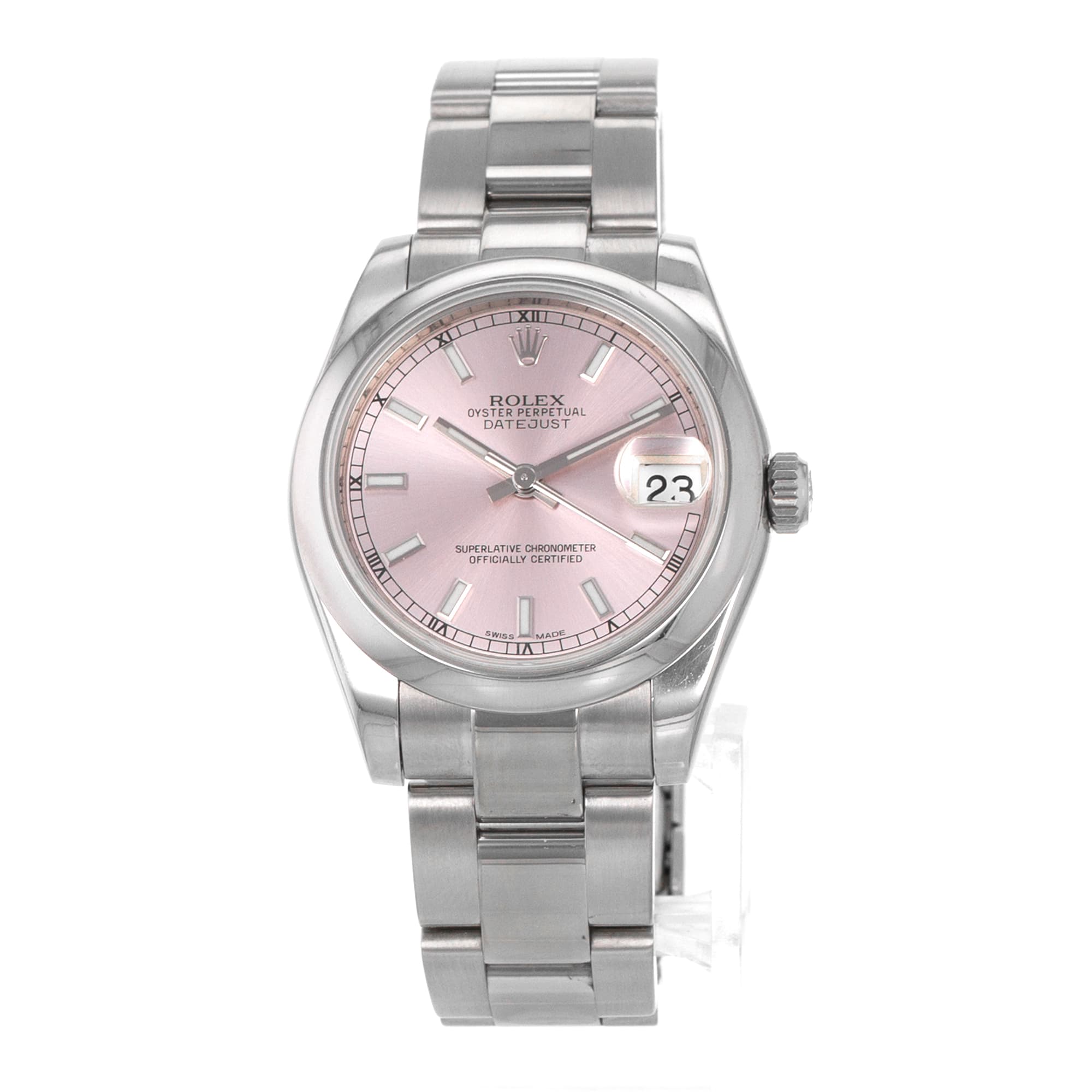 Rolex Datejust 31 178240 Pink Stick Smooth Oyster Automatic Ladies Watch