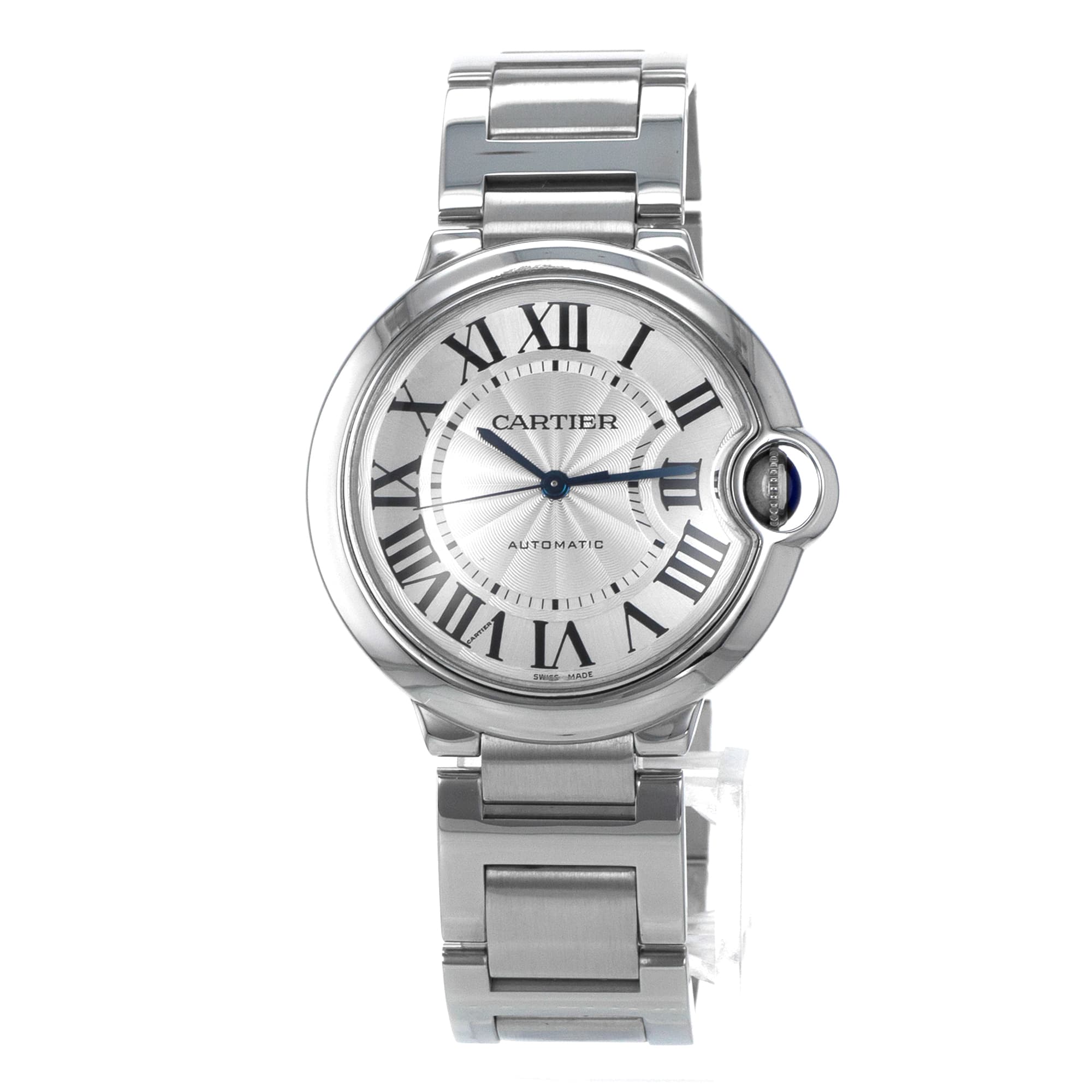 Cartier Ballon Bleu W6920046 3284 36mm Silver Roman Steel Automatic Mens Watch
