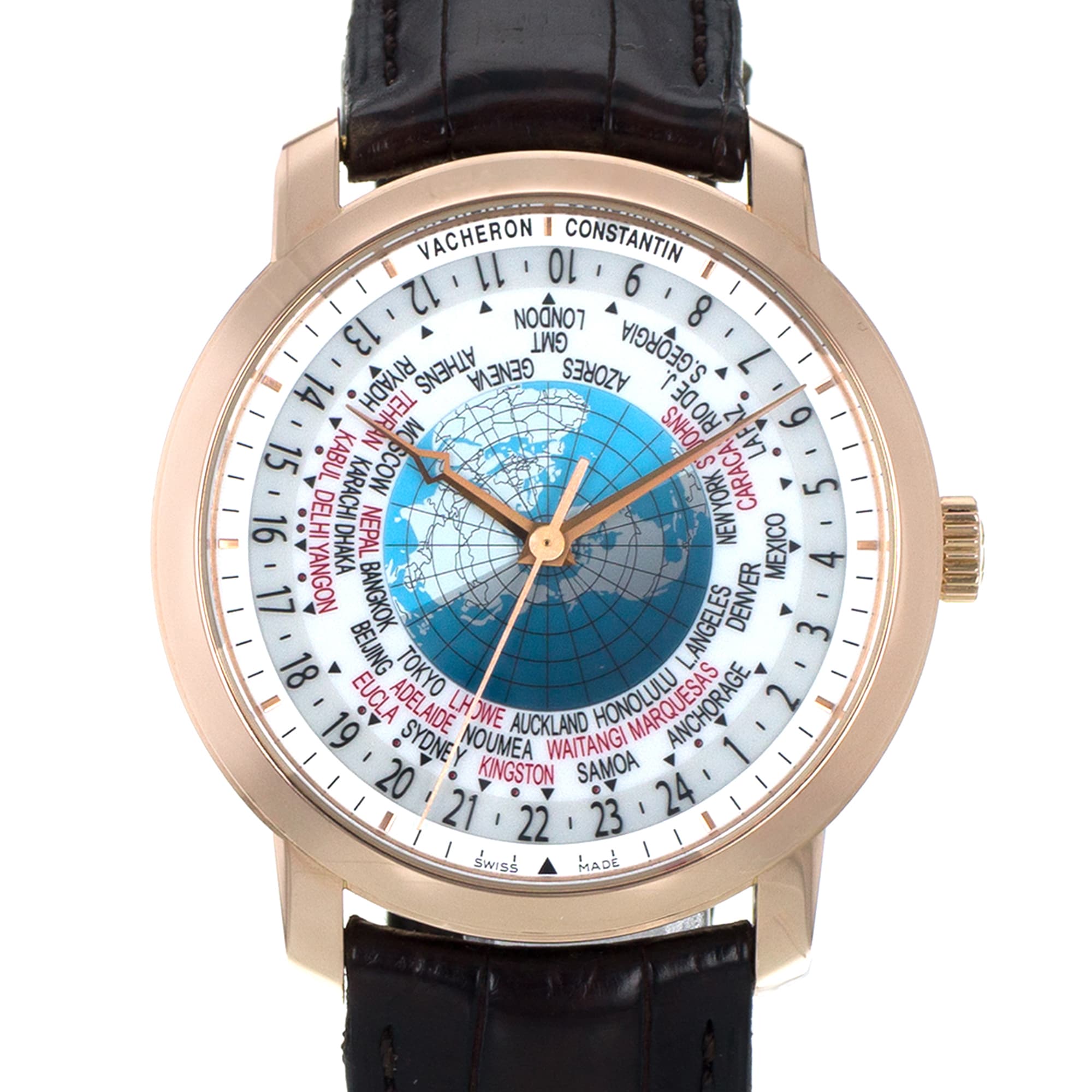 Vacheron Constantin Patrimony 86060/000R-9640 42mm World Time Rose Gold Watch