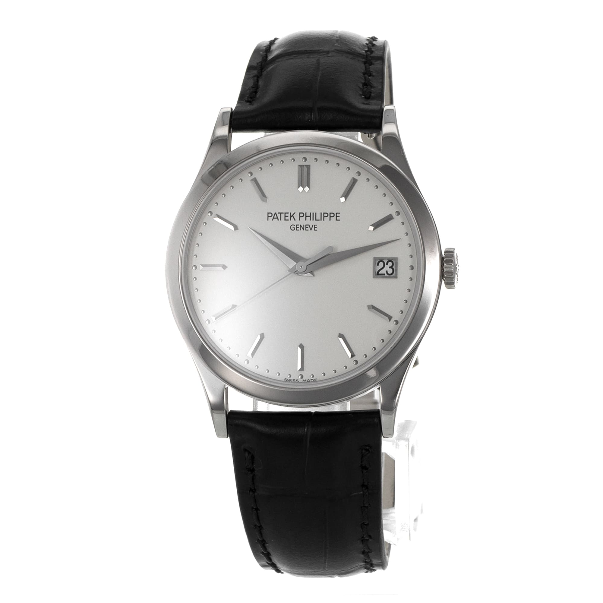 Patek Philippe Calatrava 5296G 38mm Silver 18k White Gold Automatic Mens Watch