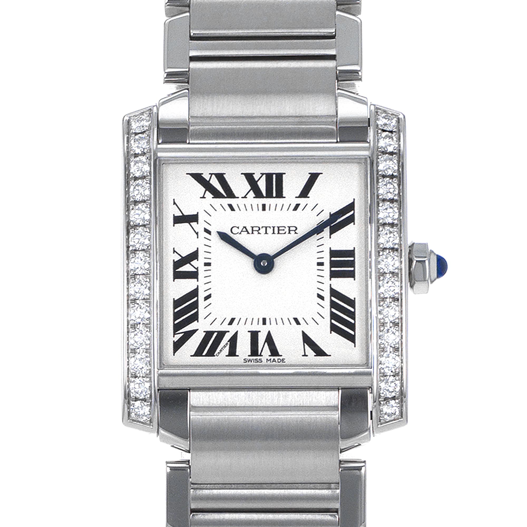 Cartier Tank Francaise W4TA0009 3751 30mm Medium Factory Diamonds Ladies Watch
