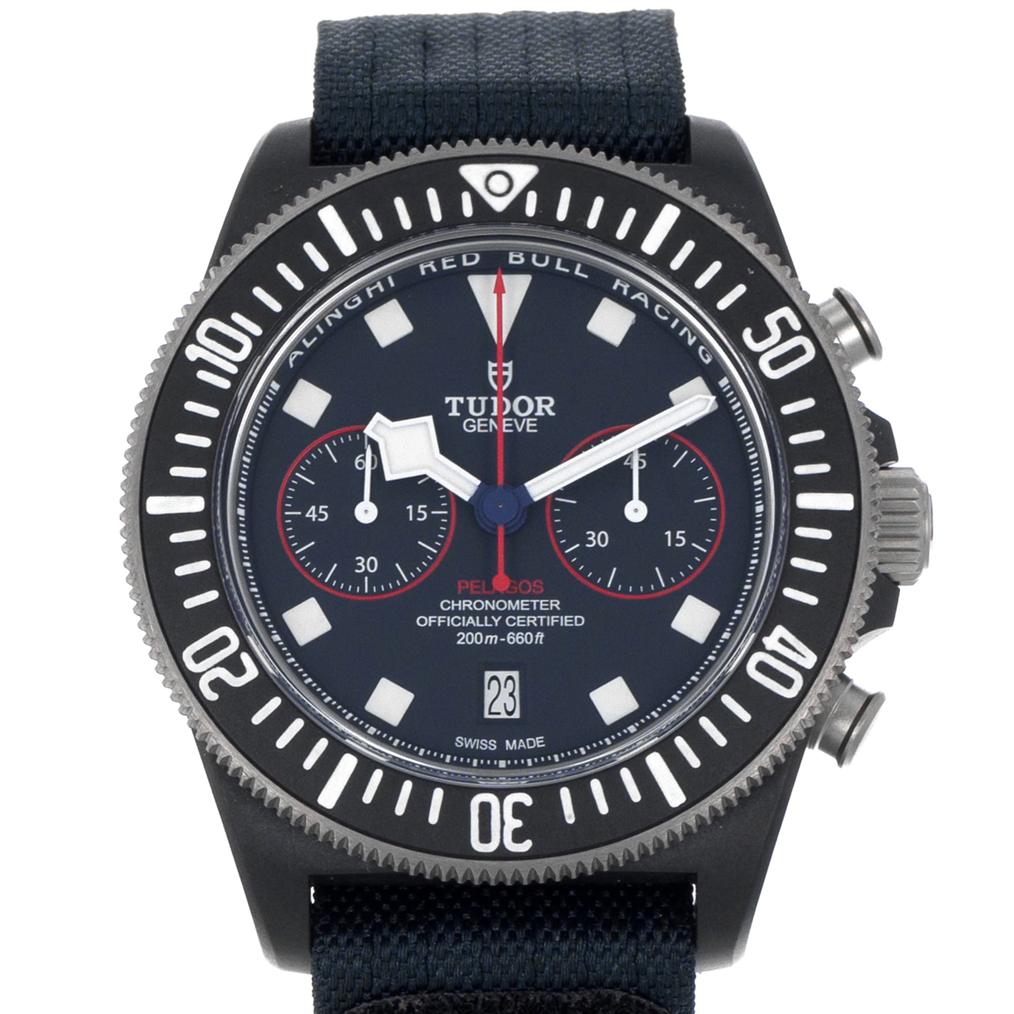 Tudor Pelagos 25807K 43mm FXD Alinghi Blue Black Chronograph Titanium Mens Watch