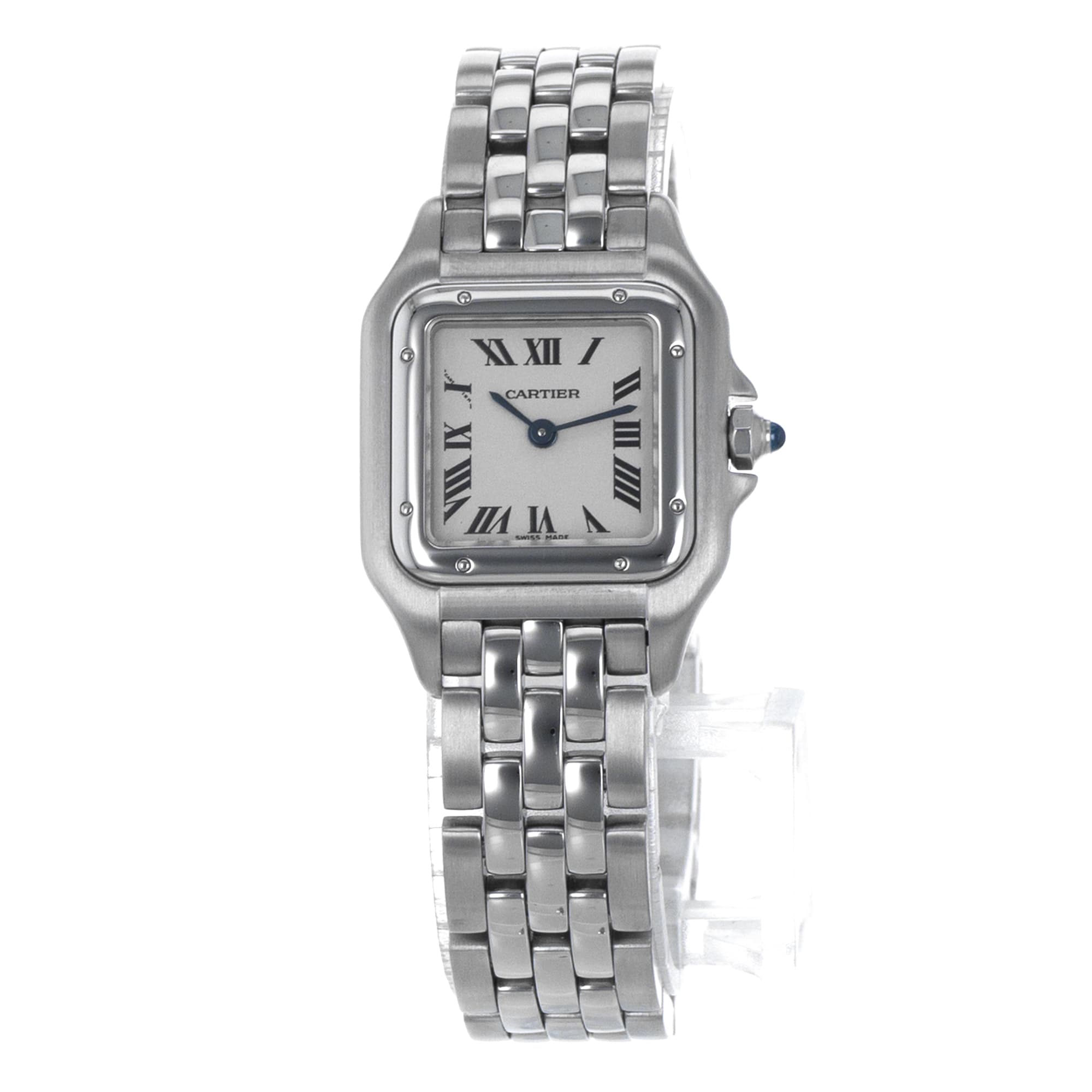 Cartier Panthere W25033P5 Small 22mm Silver Roman Steel Quartz Ladies Watch