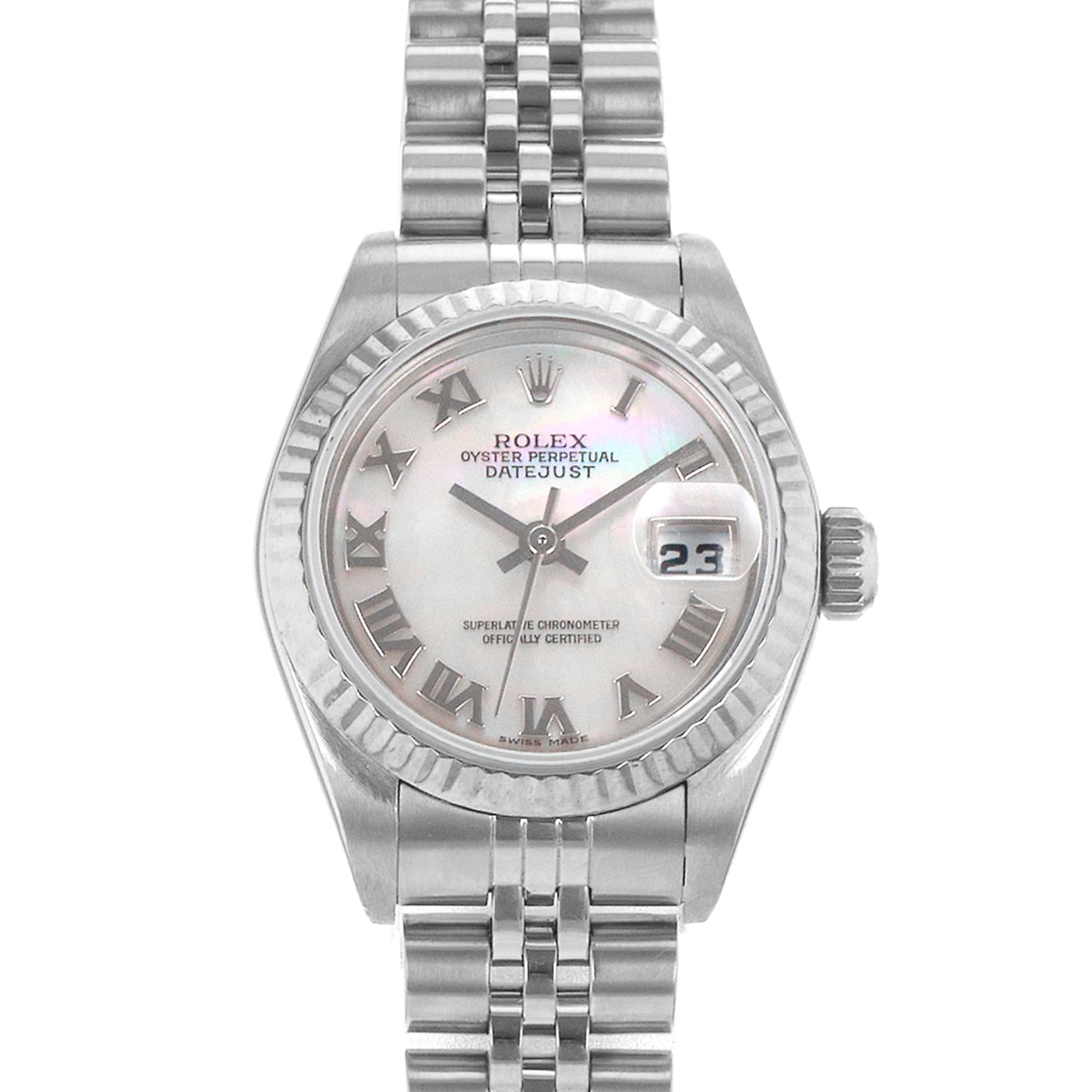 Rolex Datejust 26 79174 Factory Mother of Pearl Steel White Gold Ladies Watch