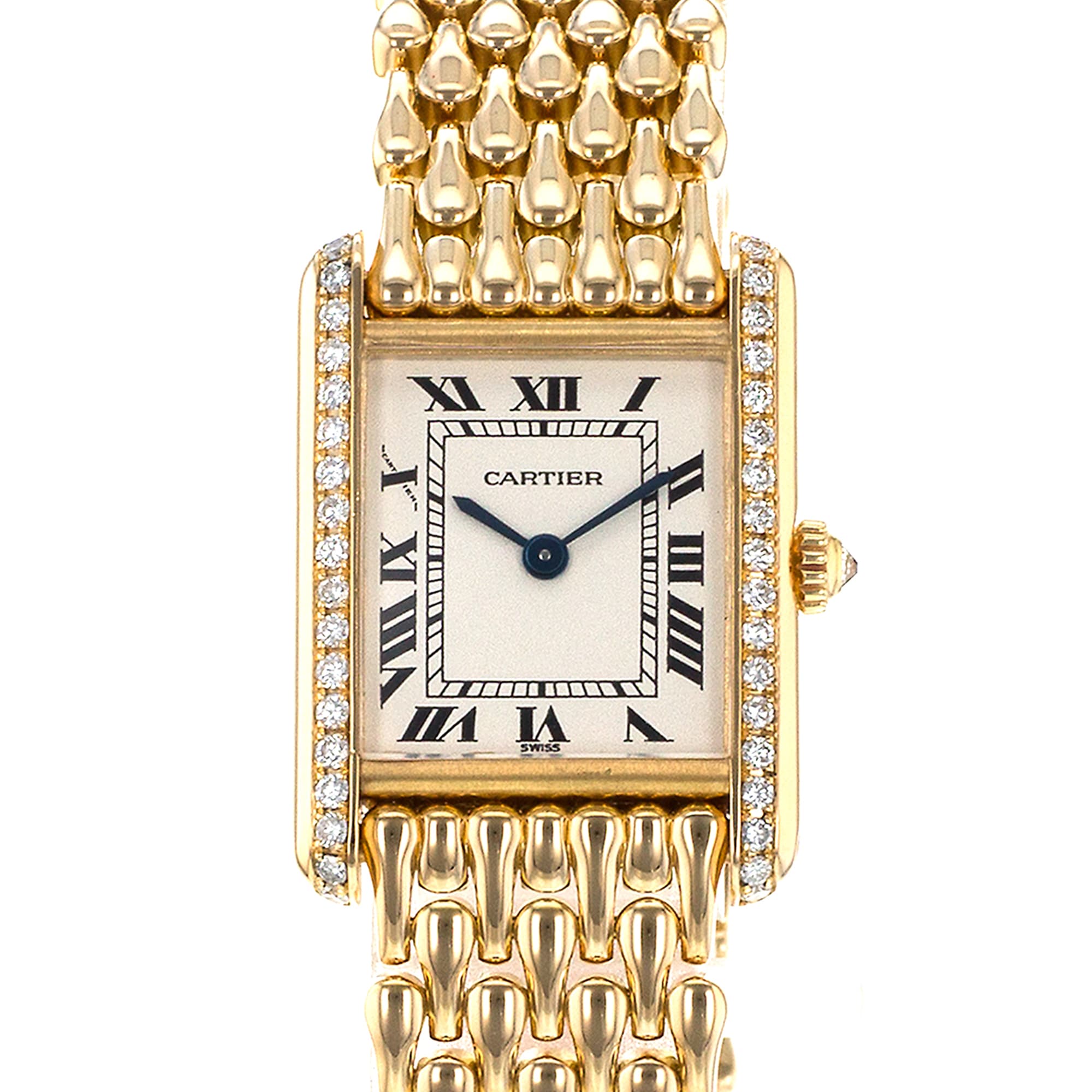 Cartier Tank Louis WA2013K3 Factory Diamond Teardrop Yellow Gold Ladies Watch
