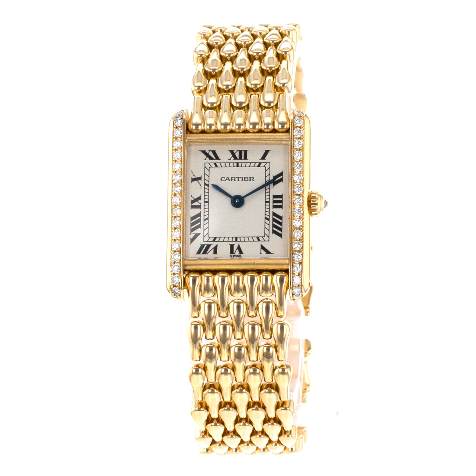 Cartier Tank Louis WA2013K3 Factory Diamond Teardrop Yellow Gold Ladies Watch