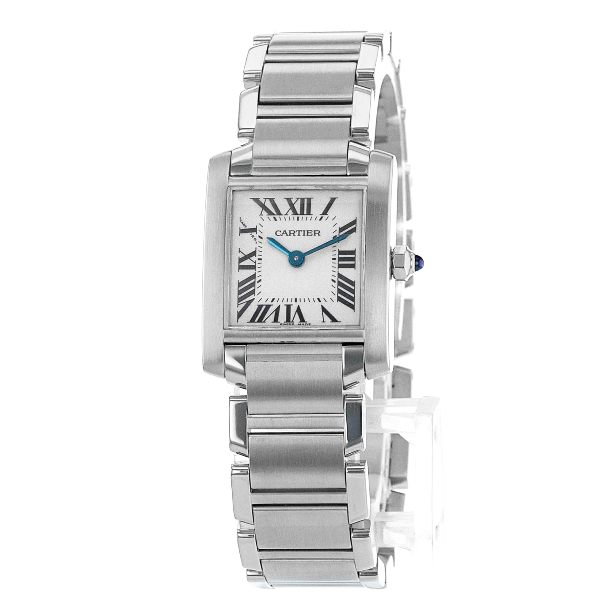 Cartier Tank Francaise W51008Q3 2384 20mm Small Silver Roman Steel Ladies Watch