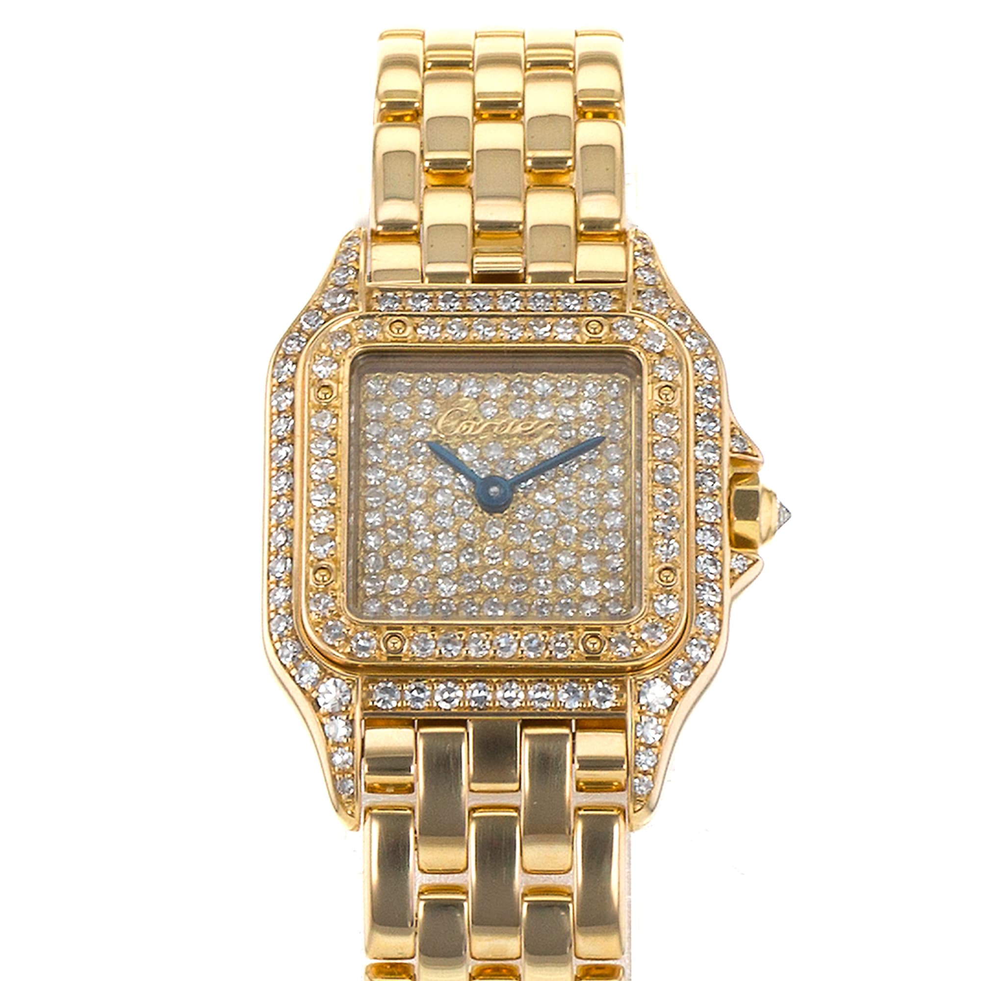 Cartier Panthere WF3116B9 12802 22mm Factory Diamonds Yellow Gold Ladies Watch