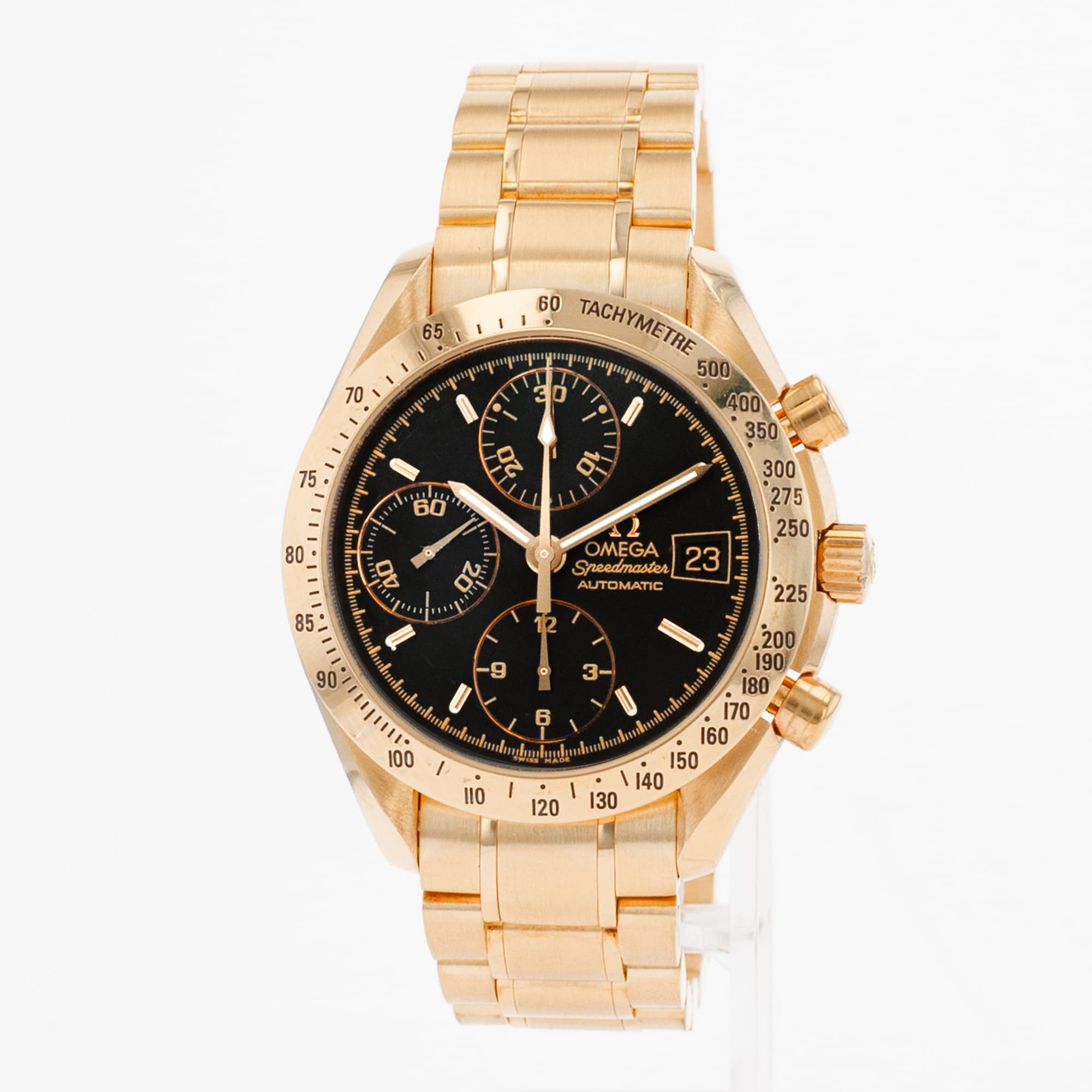 Omega Speedmaster Date 323.50.40.40.01.001 40mm Black Rose Gold Mens Watch